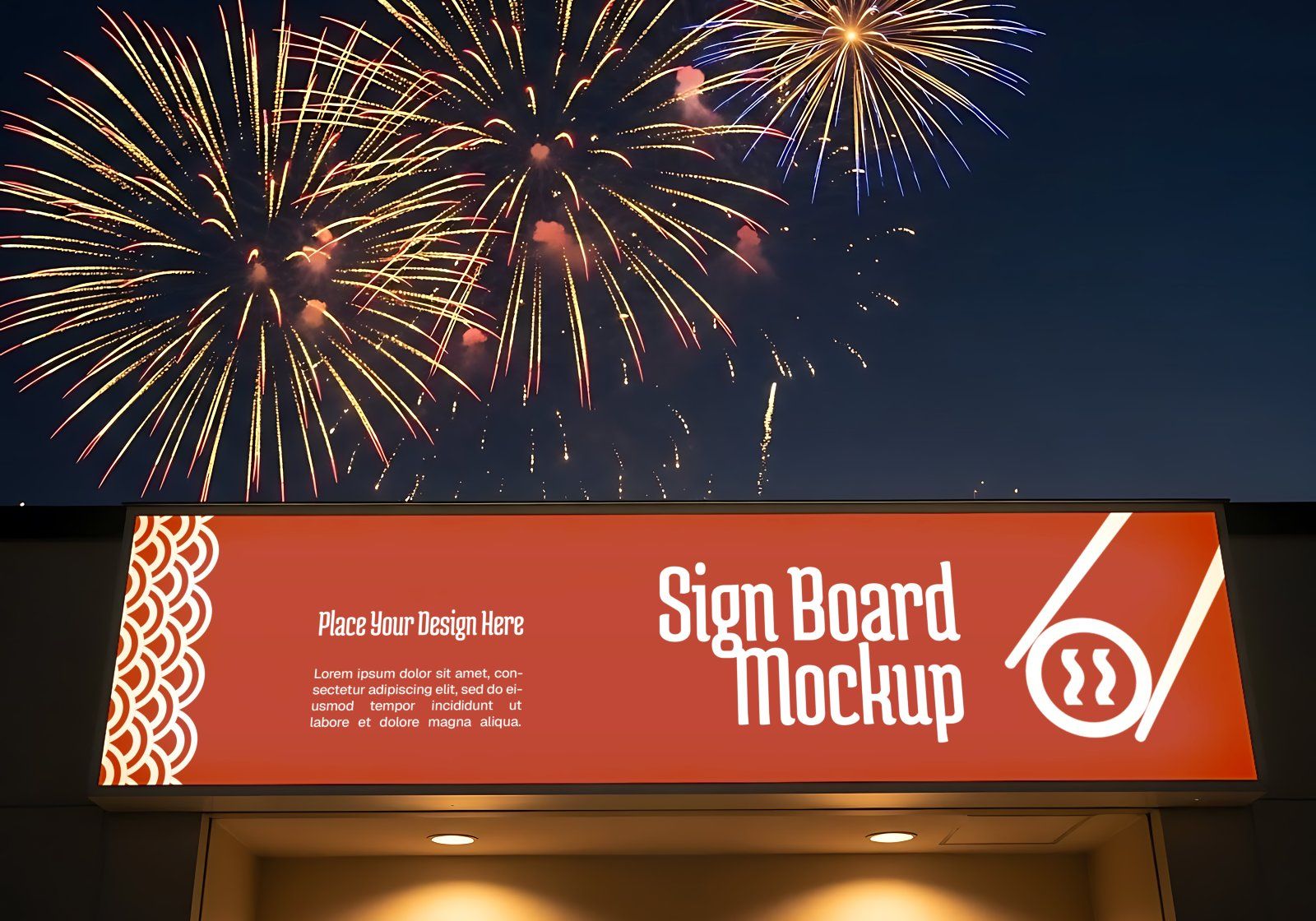 Premium Branding Red Japan Food Restaurant Mockup