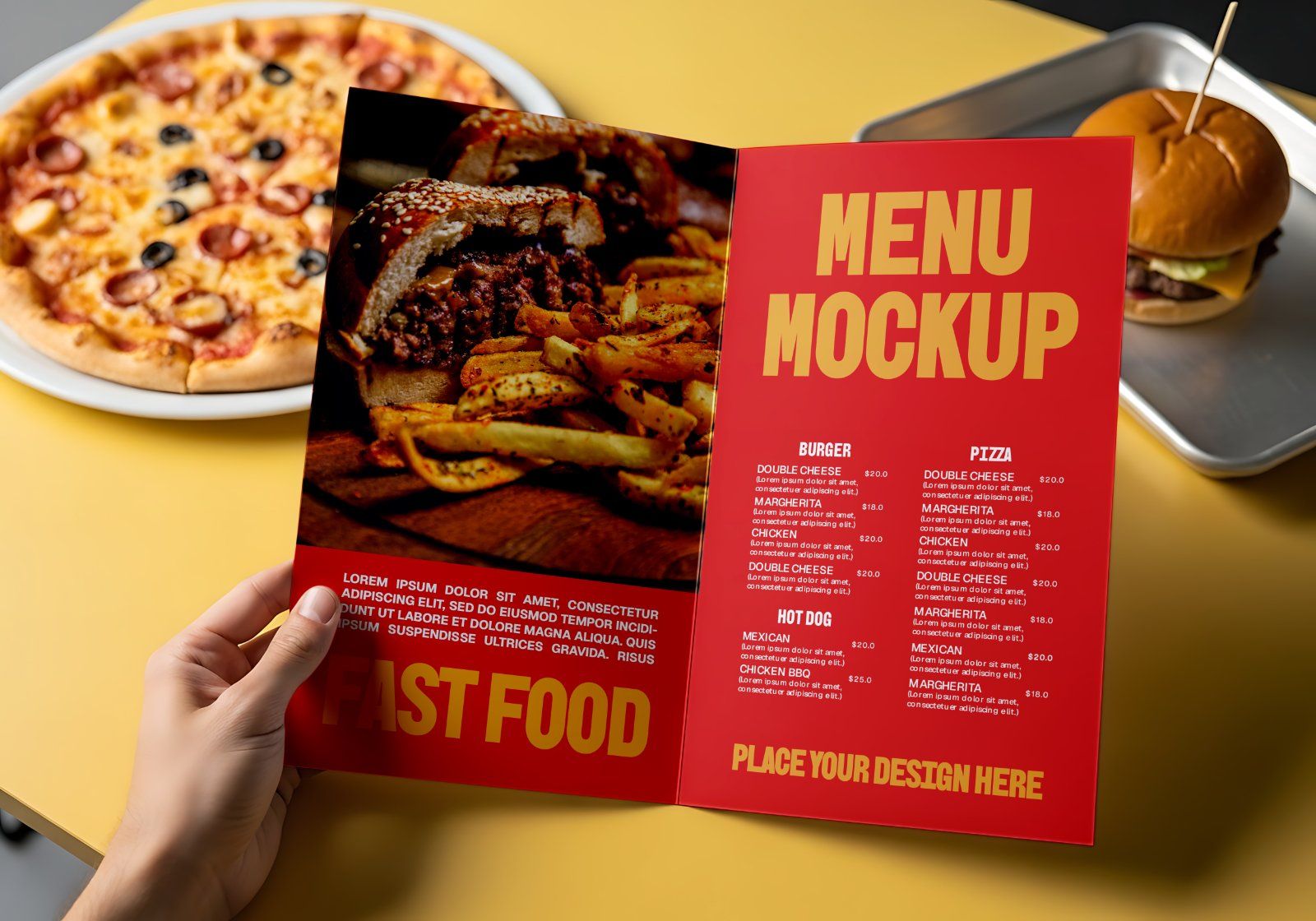 Ultimate Pizza & Fastfood Resto Branding Mockup Bundle – 15 Premium PSD Scenes for Food & Beverage I