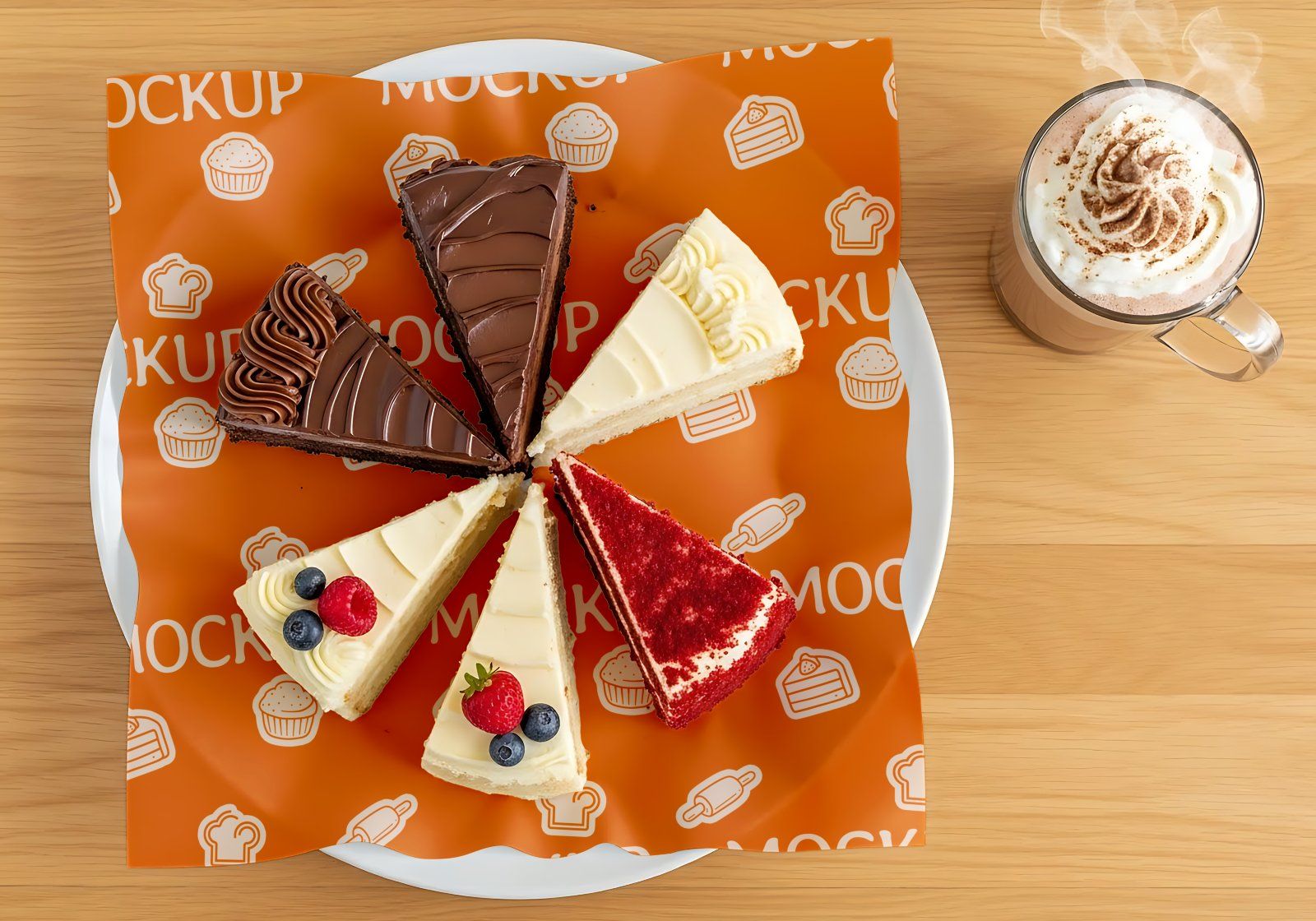 Premium Branding Orange Bakery Store Mockup