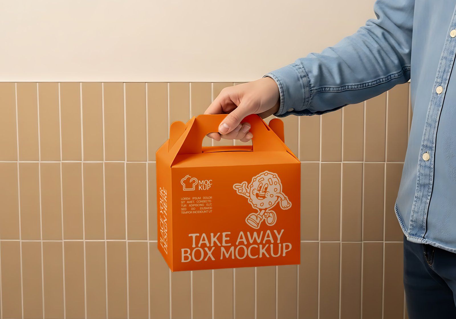 Premium Branding Orange Bakery Store Mockup