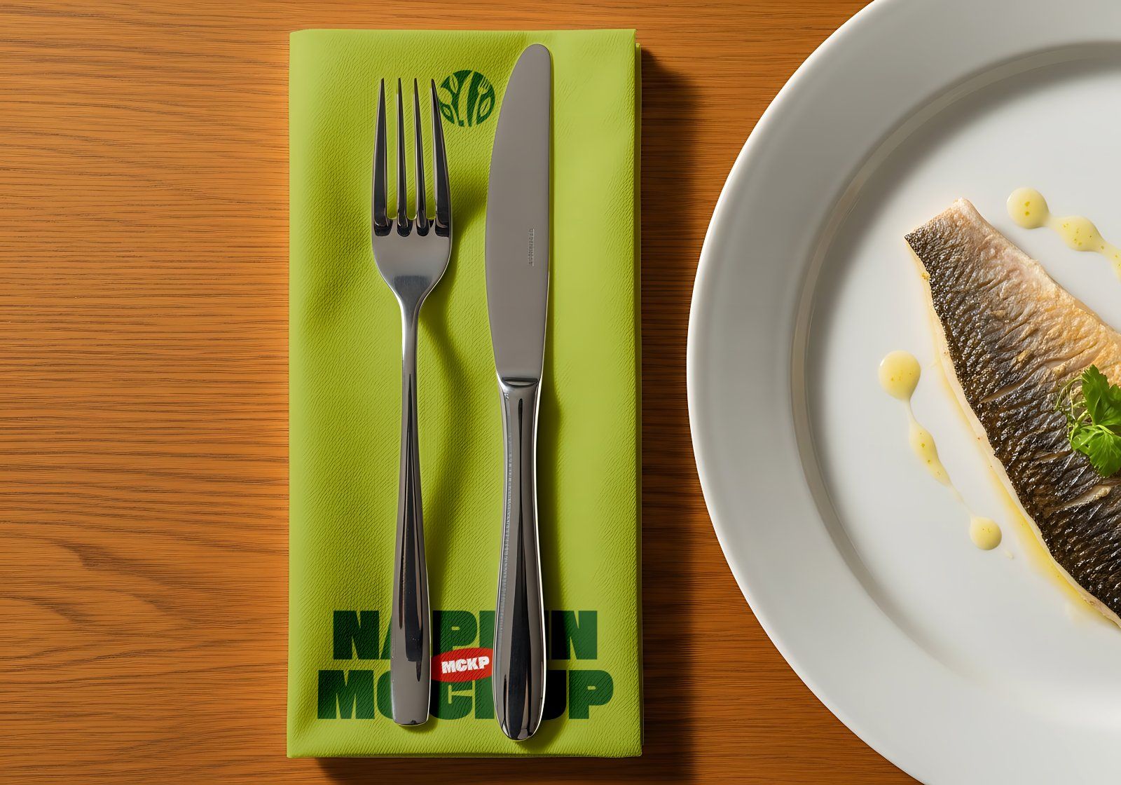 Premium Branding Green Restaurant Mockup