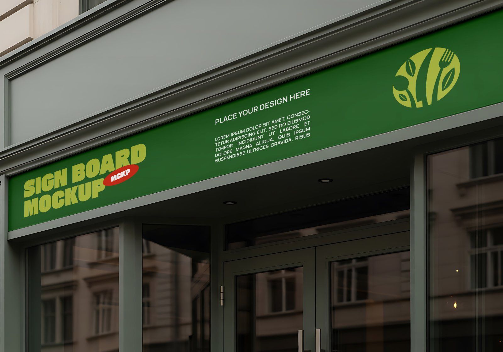 Premium Branding Green Restaurant Mockup