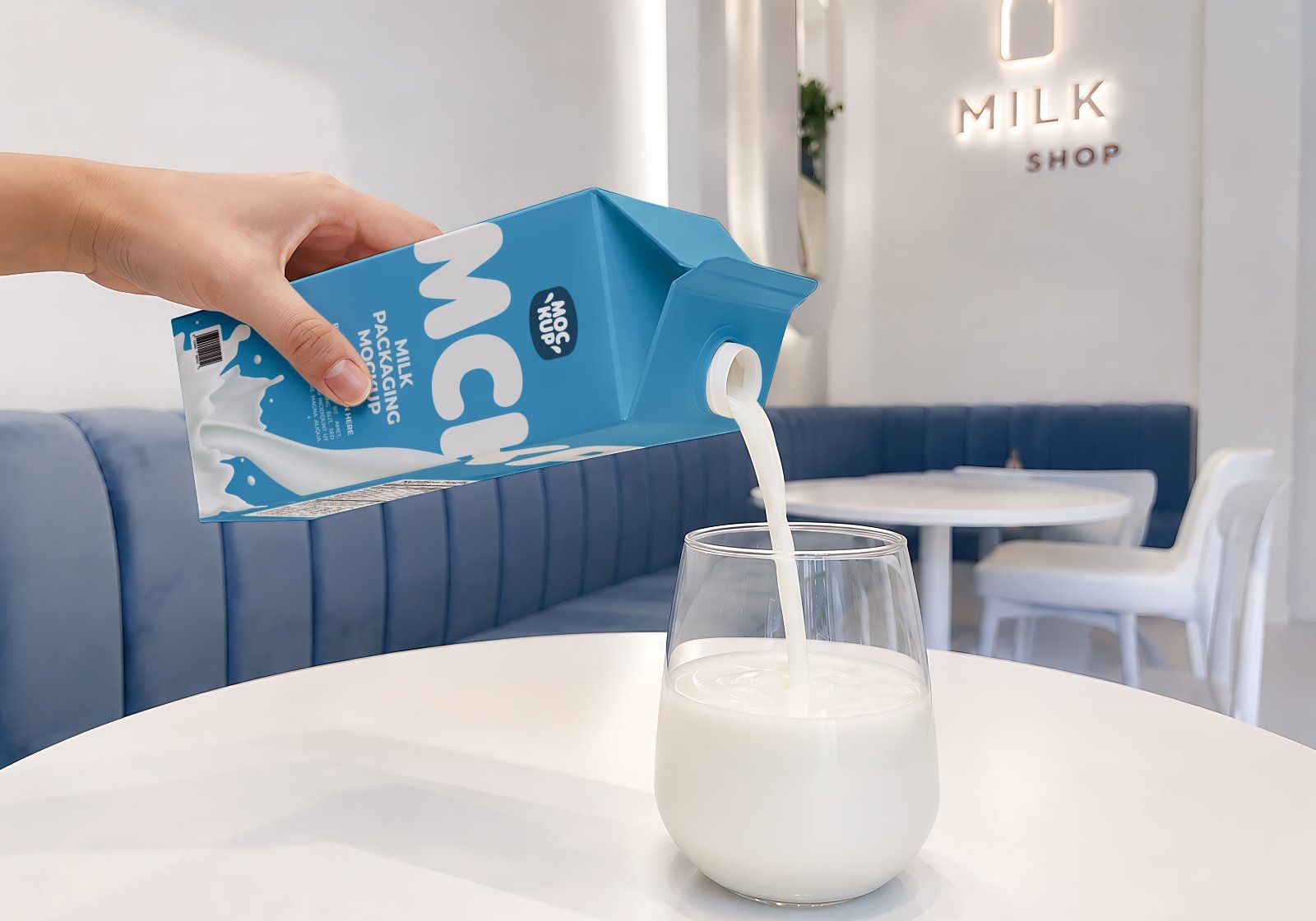 Premium Branding Milk Store Mockup