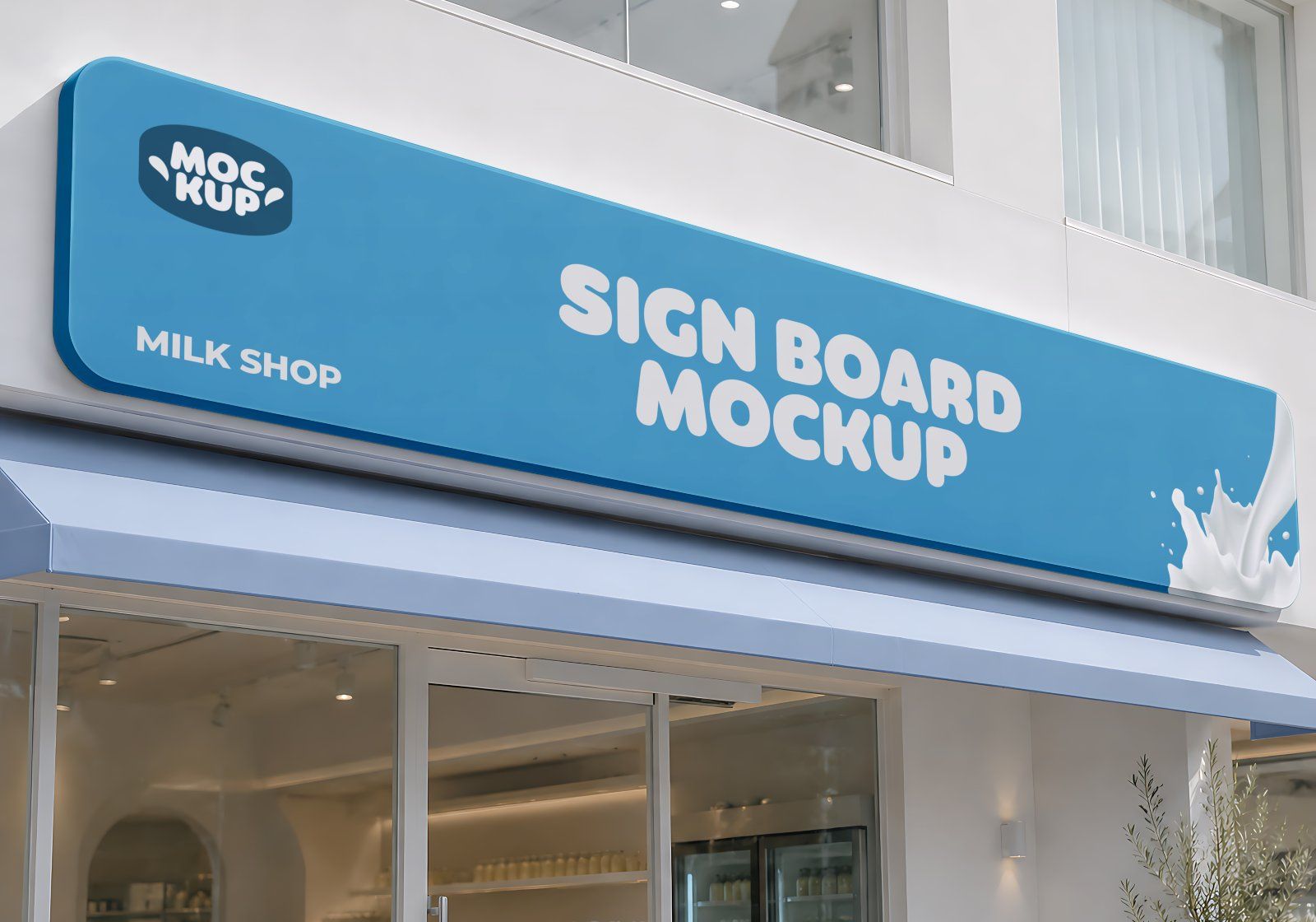 Premium Branding Milk Store Mockup