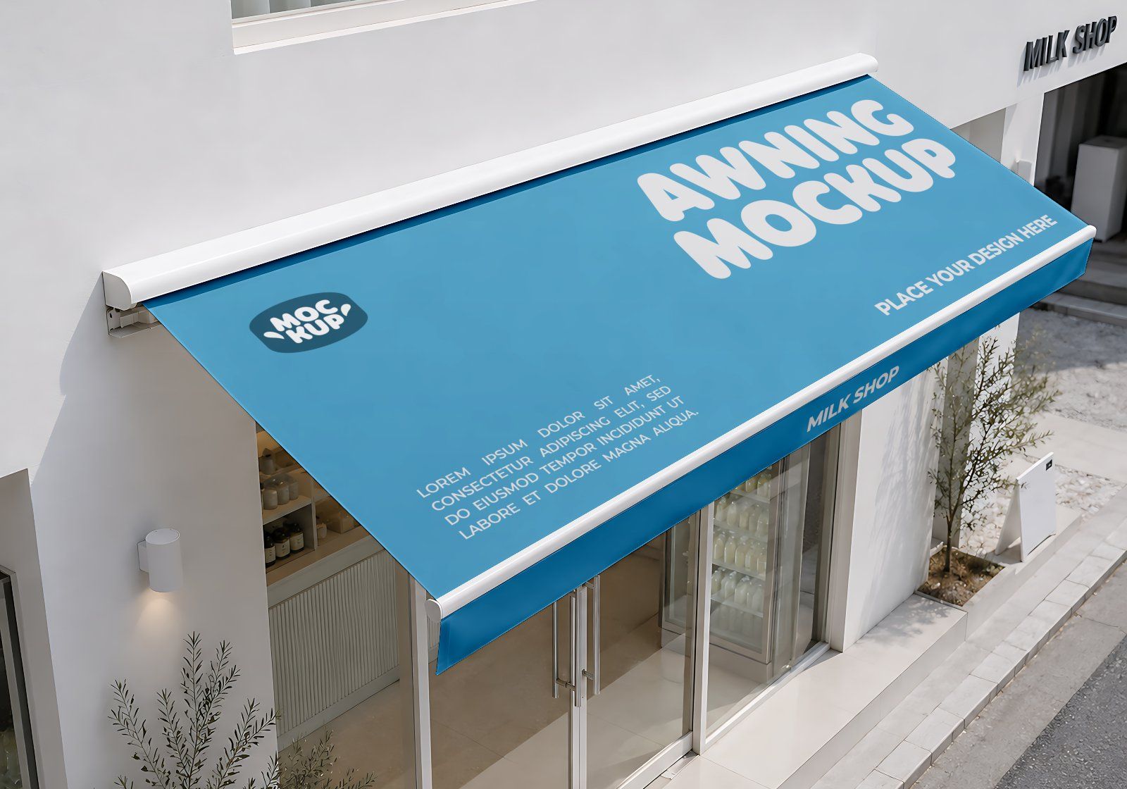 Premium Branding Milk Store Mockup