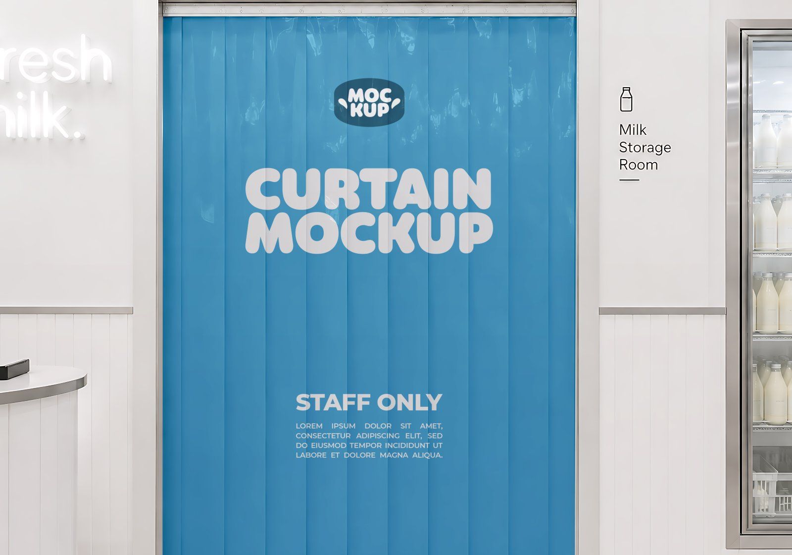 Premium Branding Milk Store Mockup