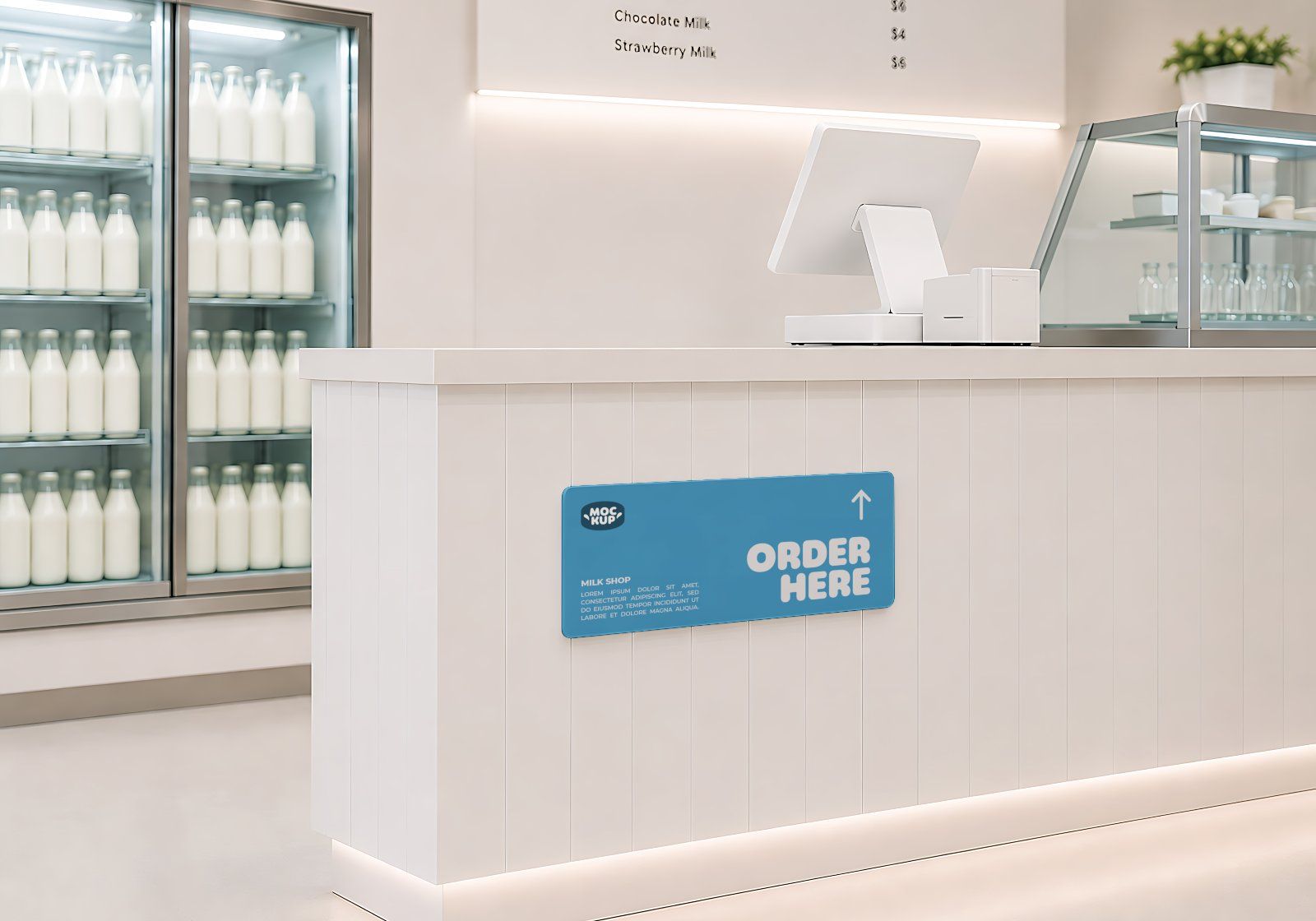 Premium Branding Milk Store Mockup