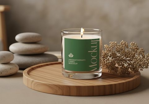 Aromatherapy Candle Label Mockup