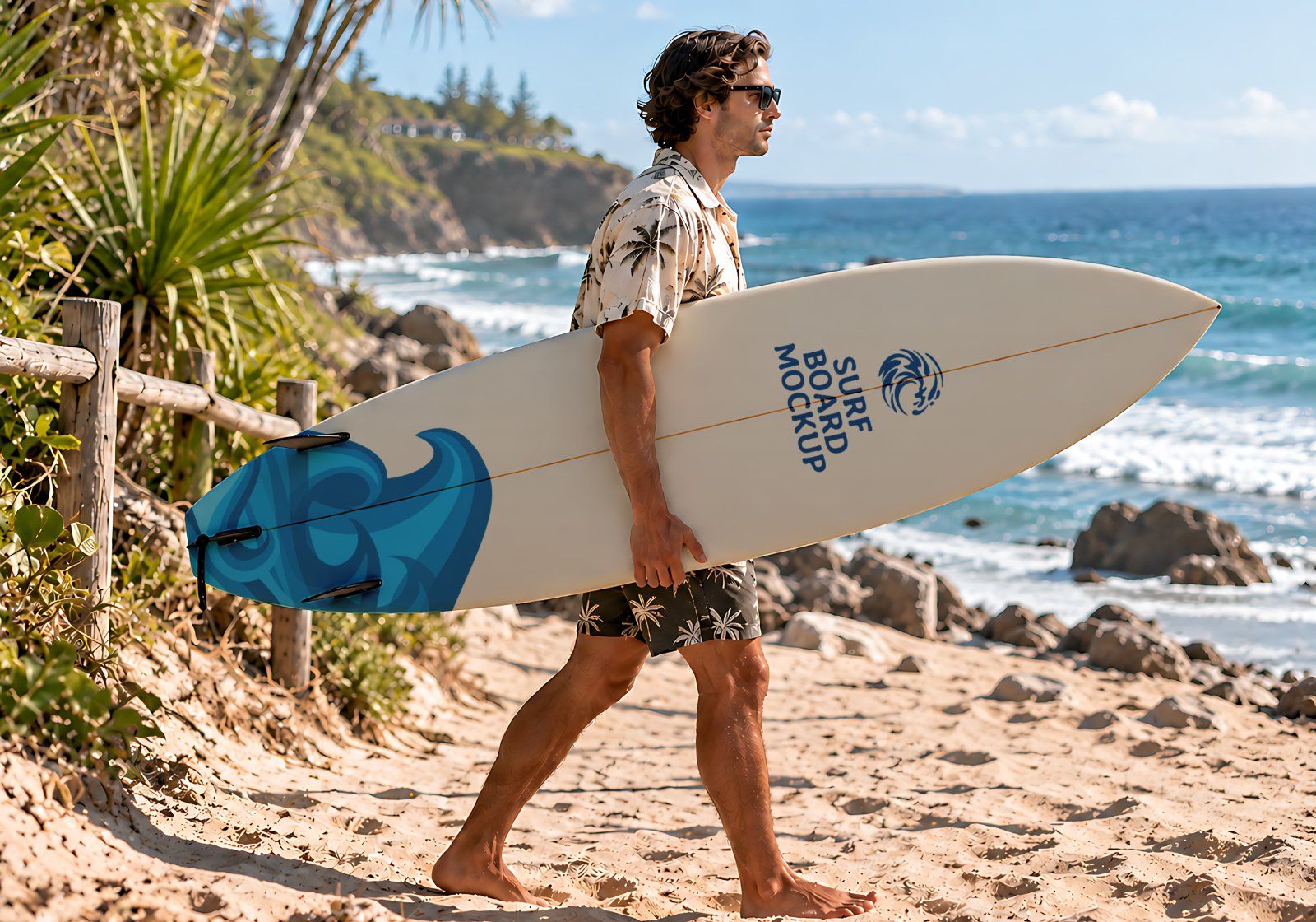 Surf Branding Mockup Bundle - 15 Surfboard & Surfwear PSD Mockups — image 12