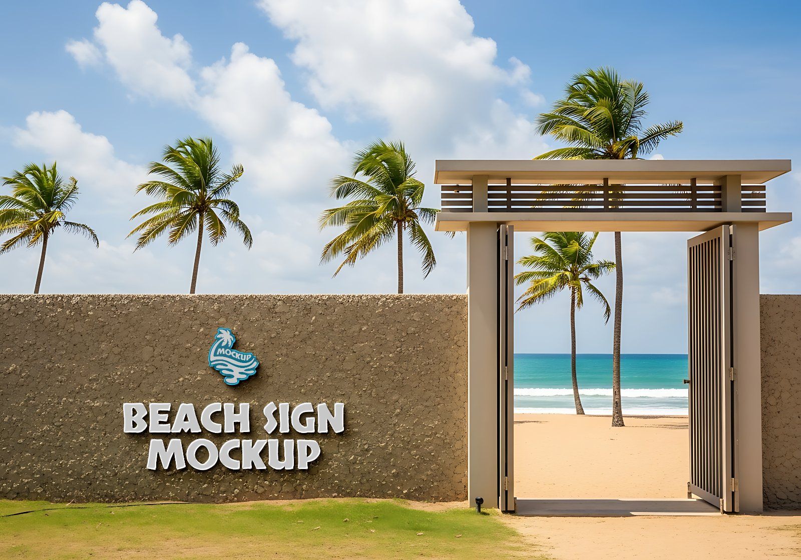 Premium Branding Beach Mockup