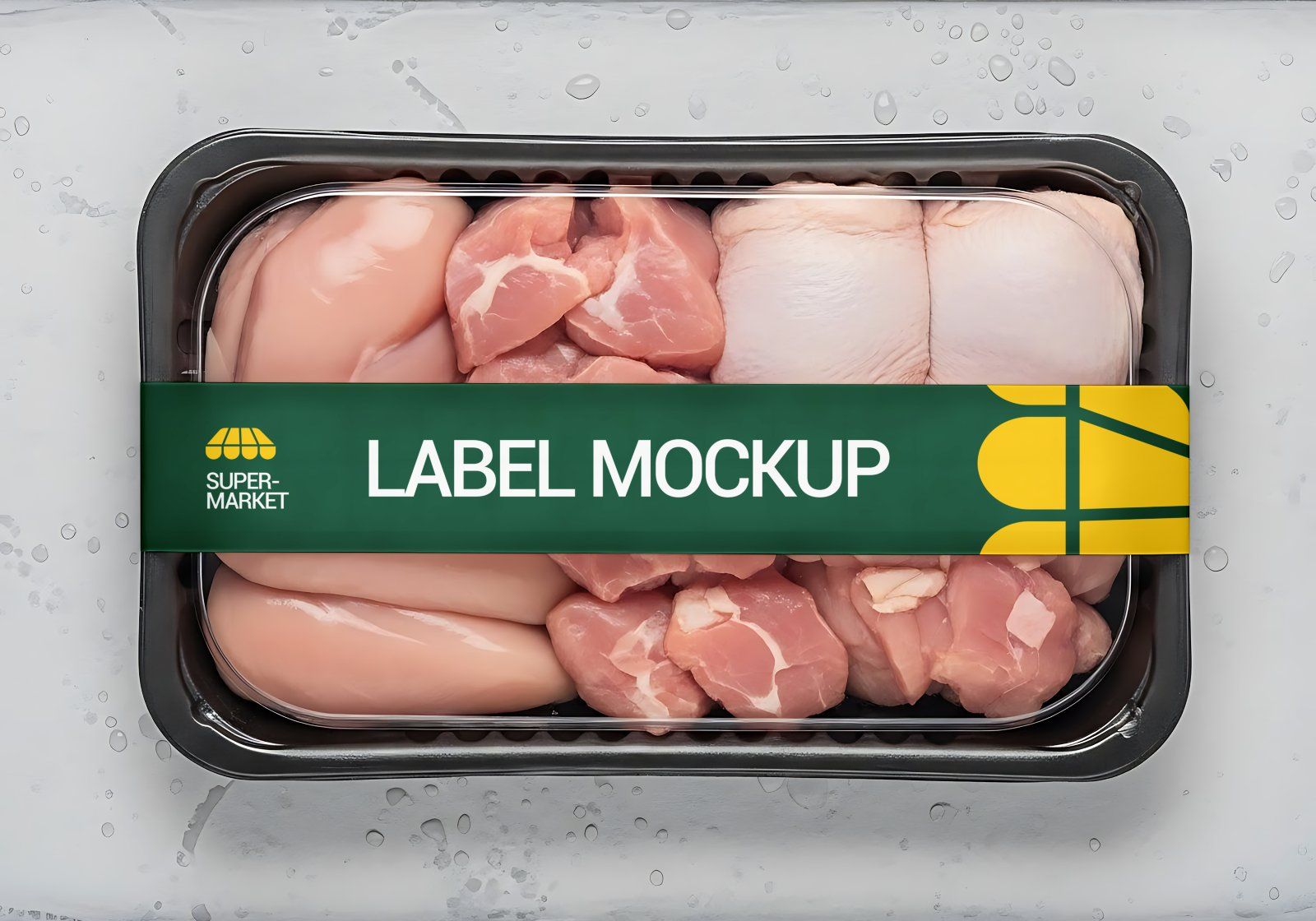 Premium Branding Yellow And Green Supermarket Mockup