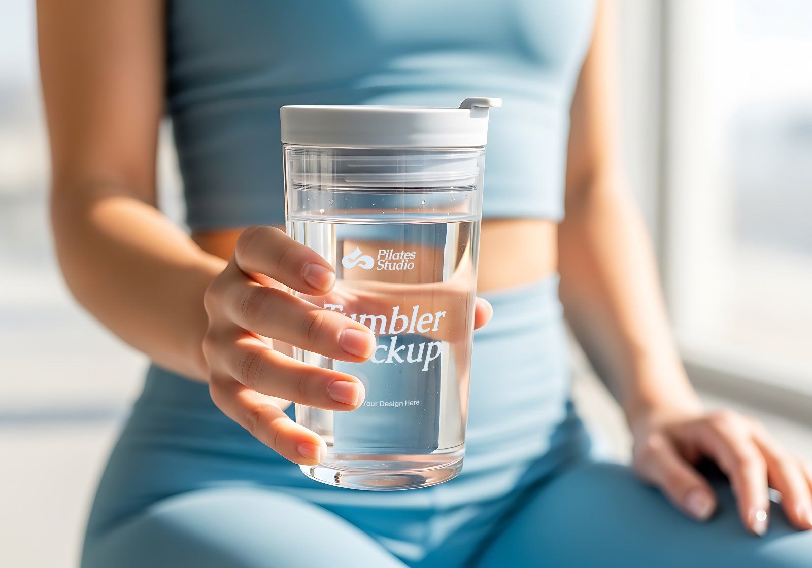 Premium Branding Blue Pilates Mockup