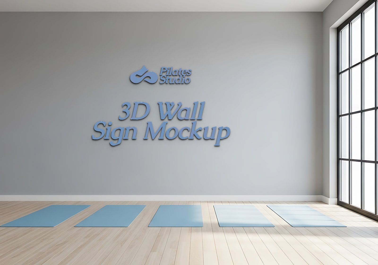 Premium Branding Blue Pilates Mockup