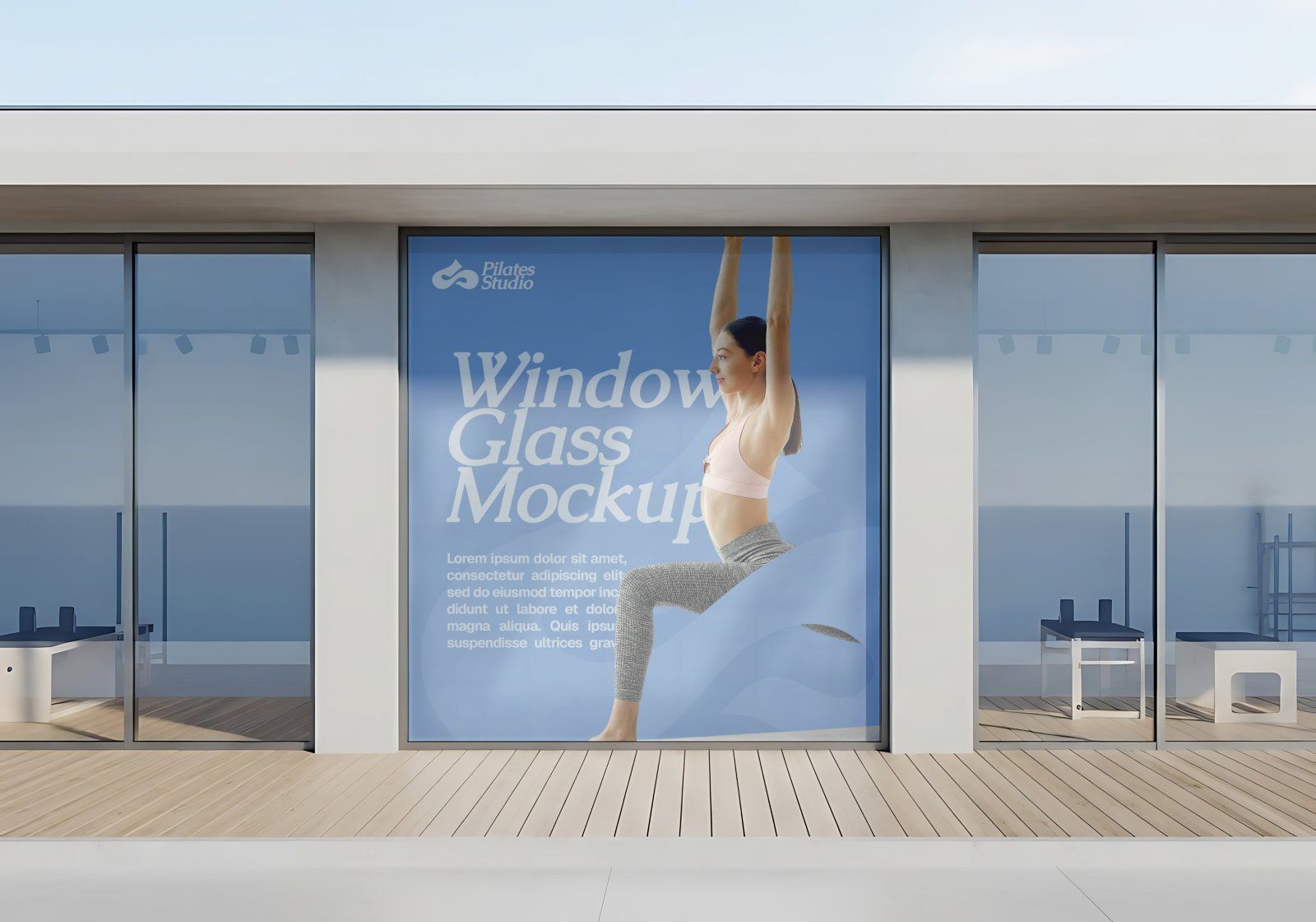 Premium Branding Blue Pilates Mockup