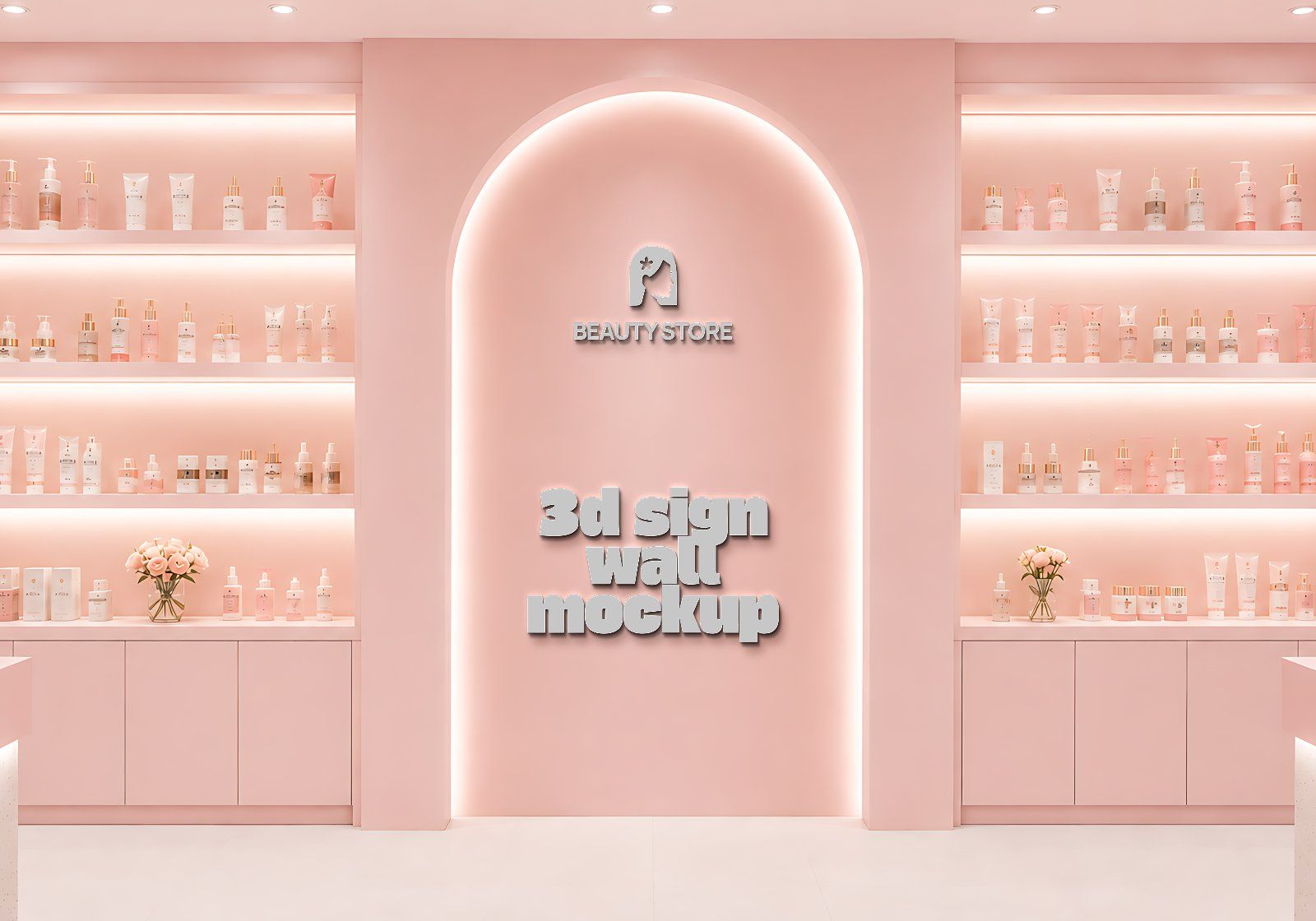 Premium Branding Beauty Care Cosmetic Store Mockup