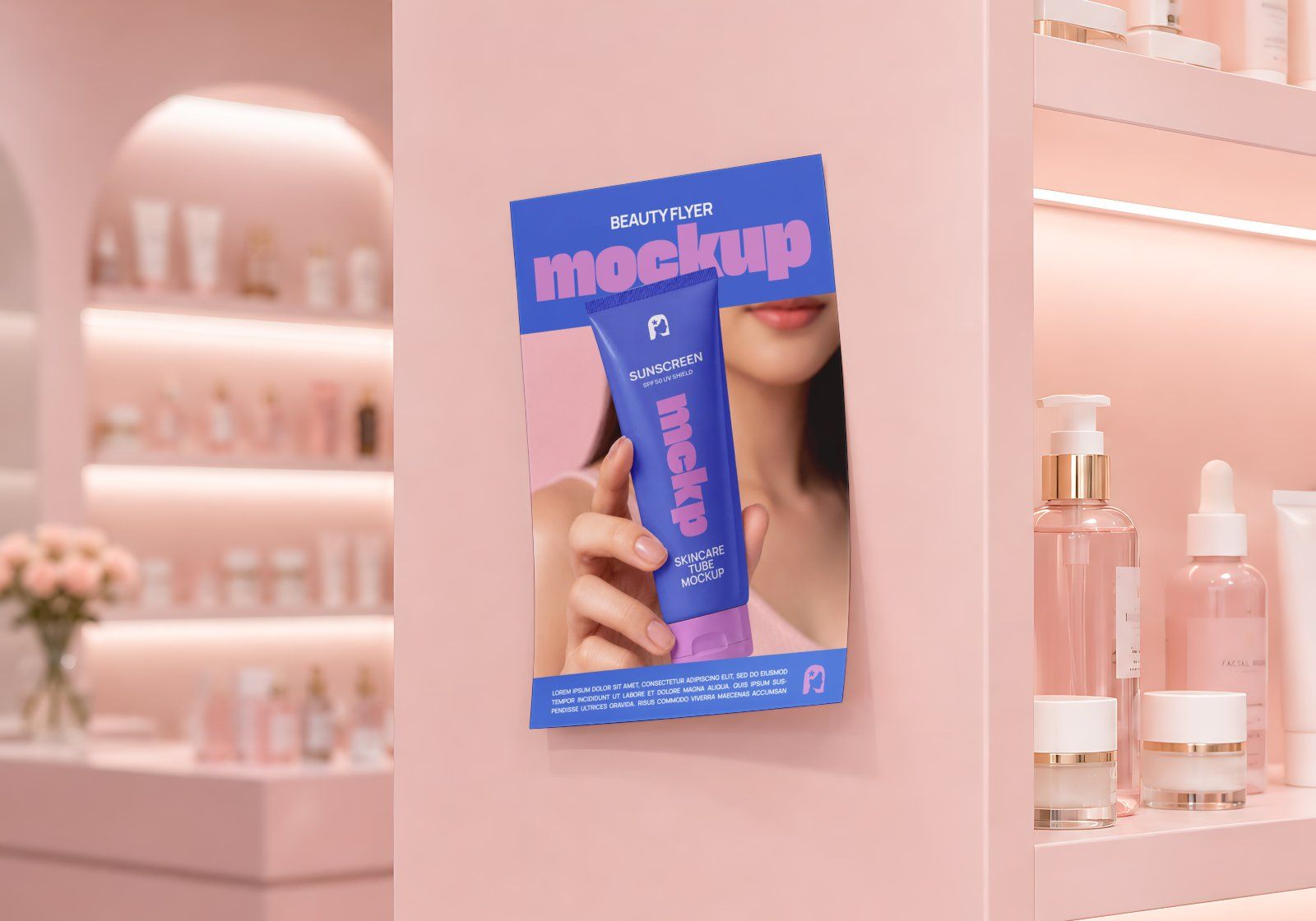 Premium Branding Beauty Care Cosmetic Store Mockup