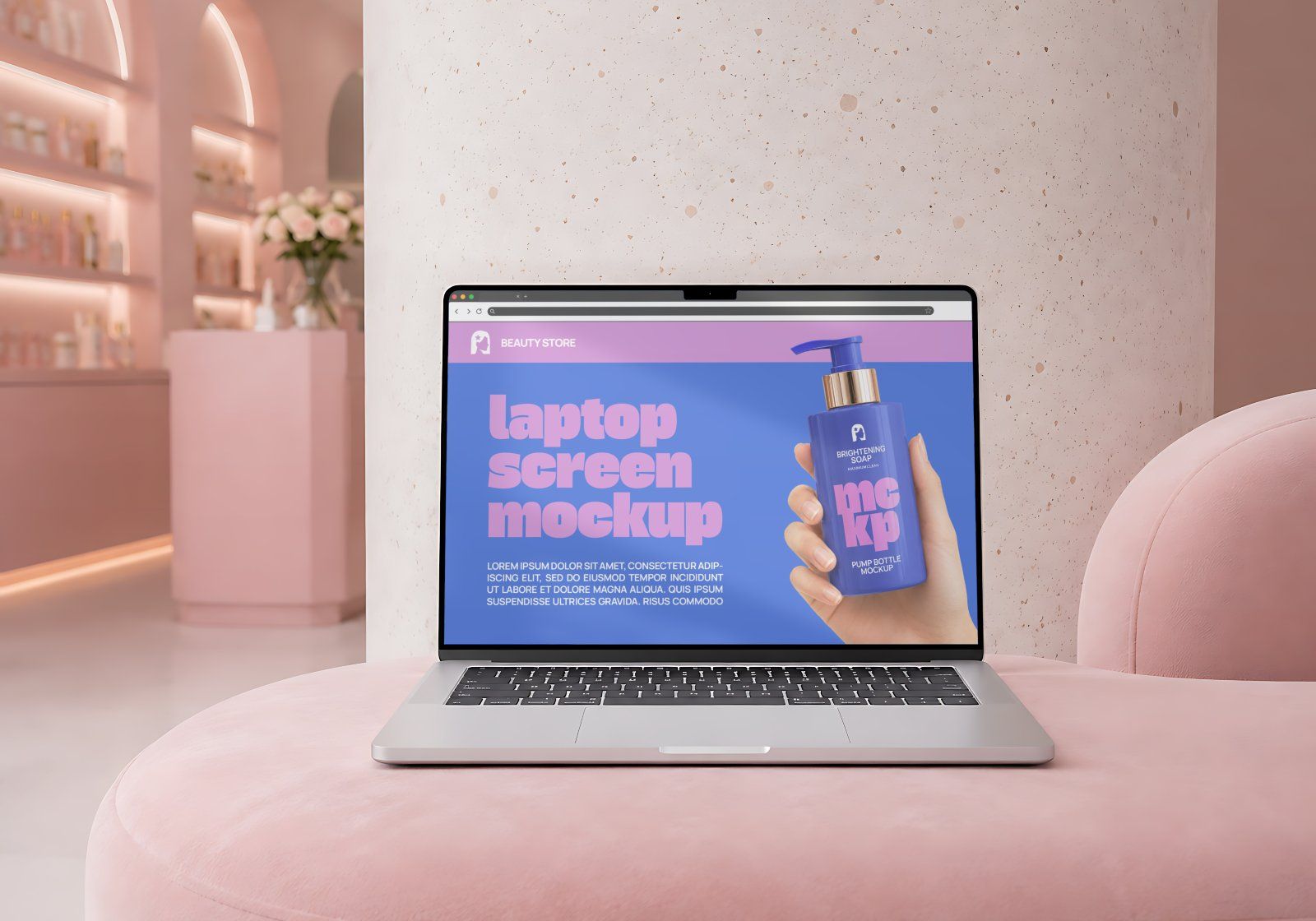 Premium Branding Beauty Care Cosmetic Store Mockup