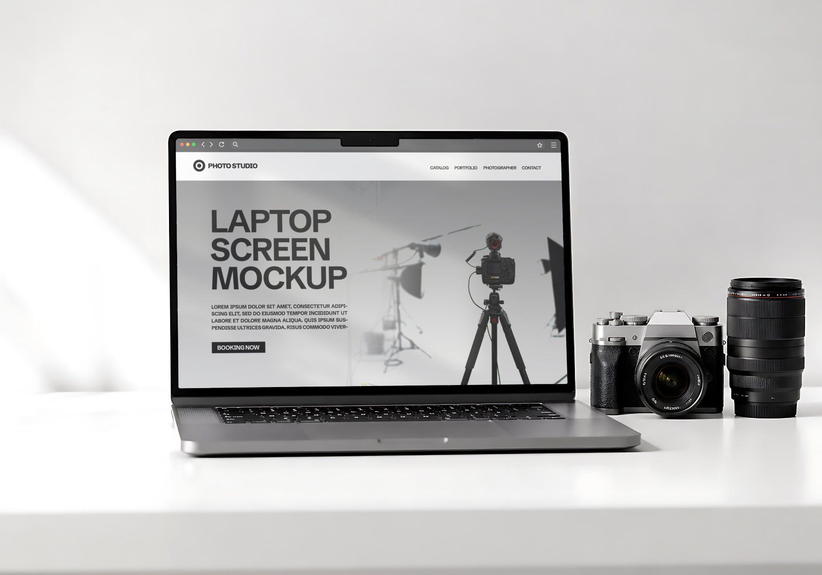 Premium Studio Photography Branding Mockup Bundle – 15 Creative Production PSD Scenes for Photo Stud