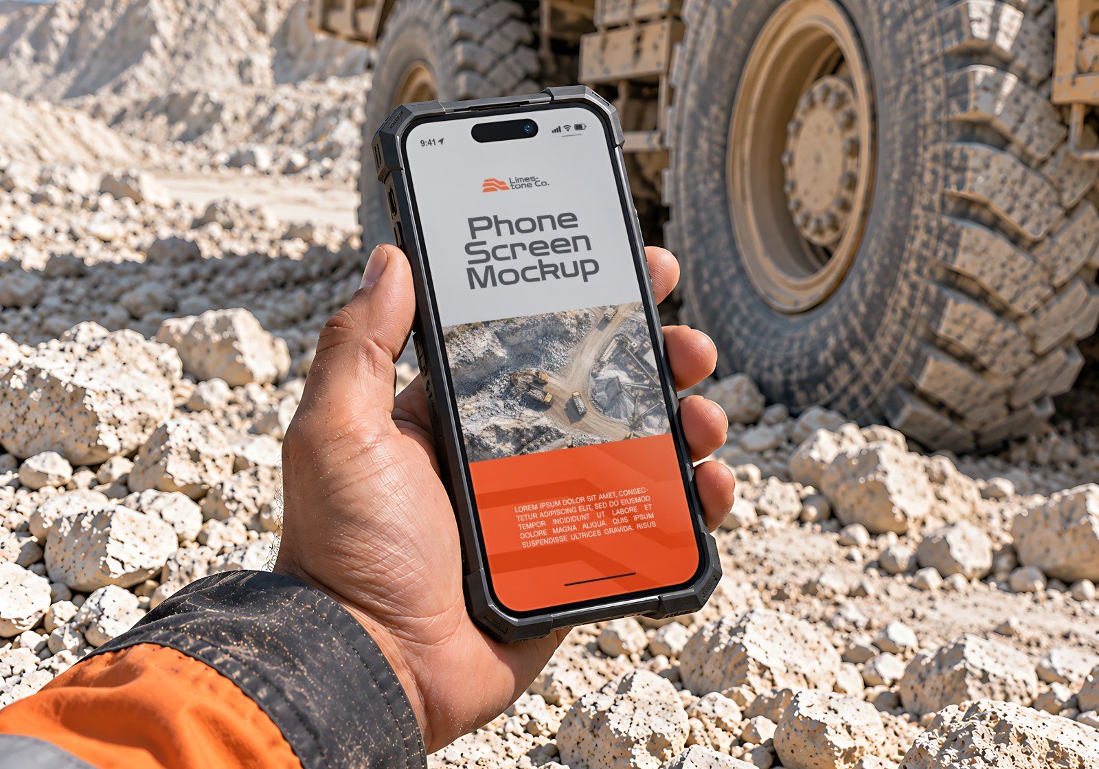 Limestone Mining Branding Mockup Bundle - 15 Heavy Equipment PSD Mockups — image 11