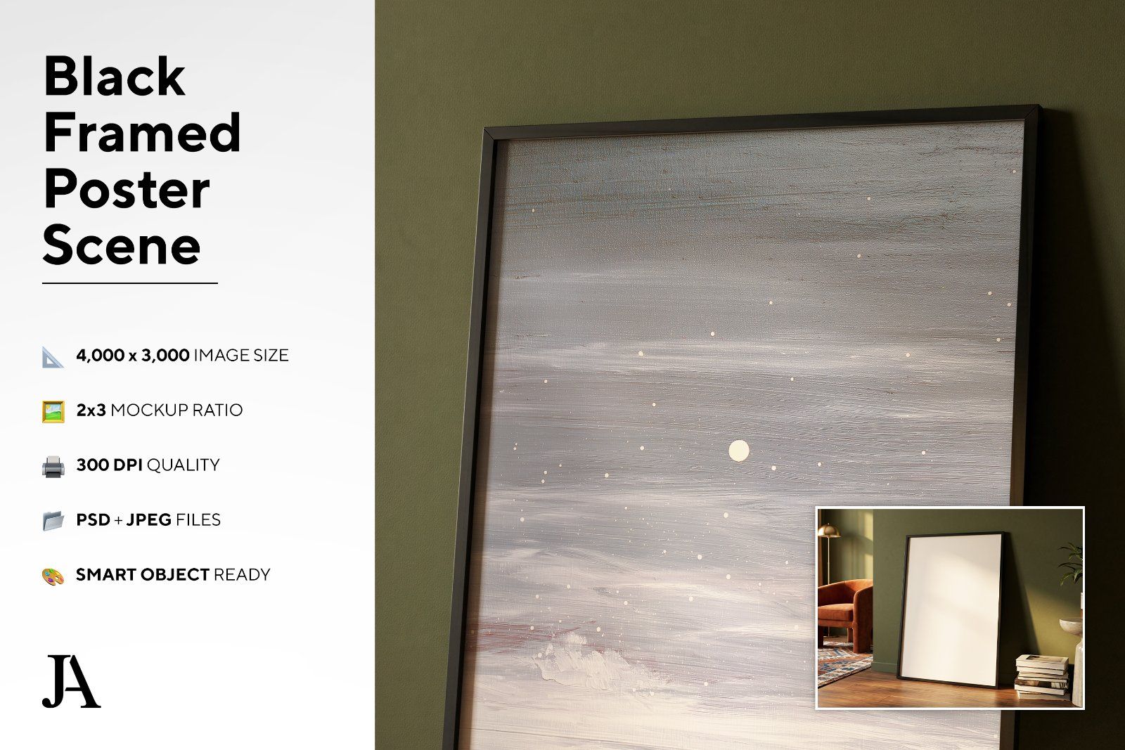 Black Framed Poster | 2x3 Ratio PSD — image 3