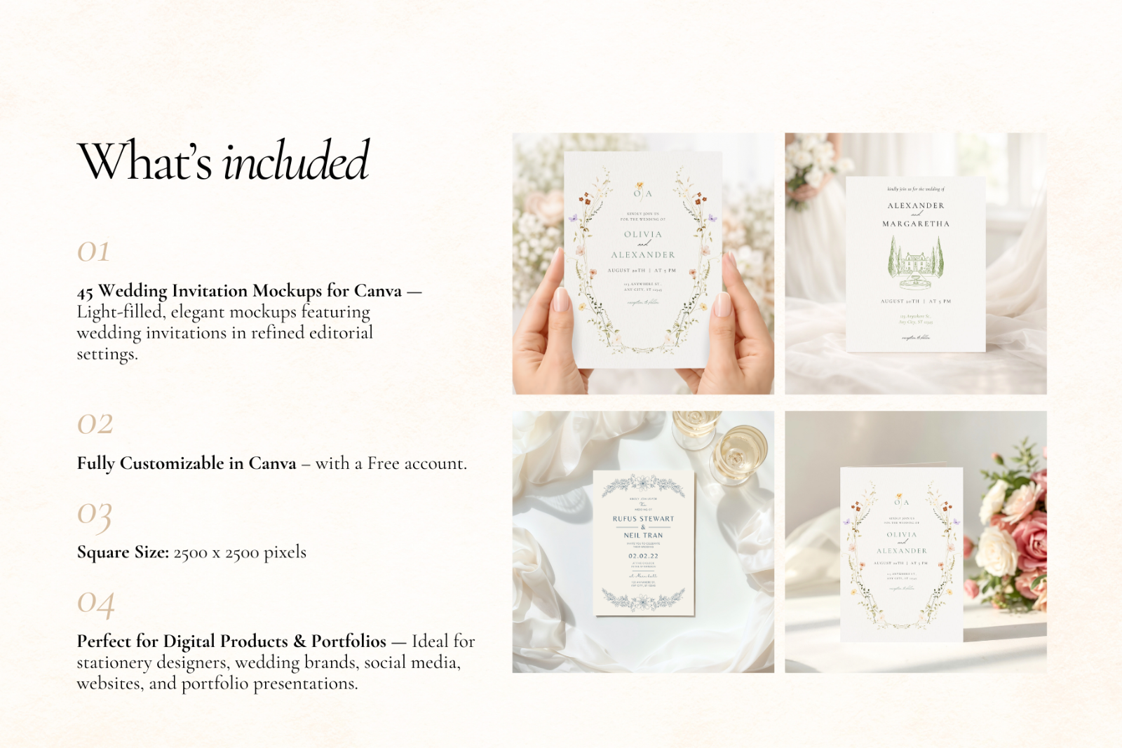 Wedding Invitation Canva Mockups