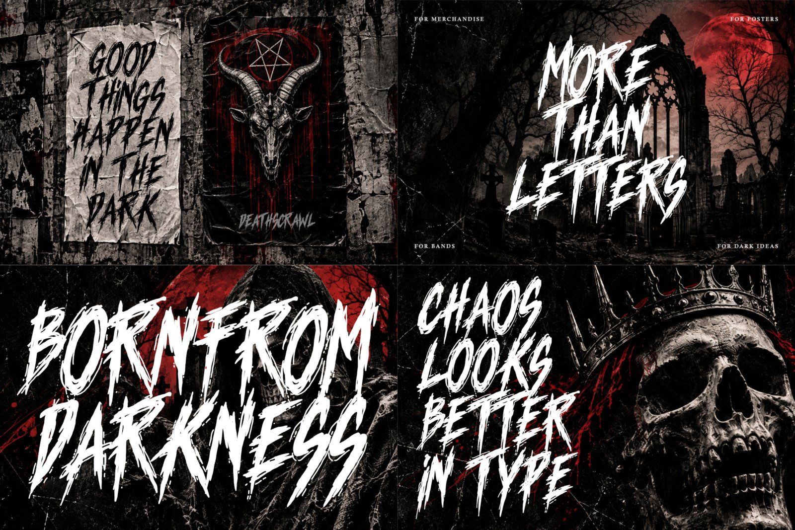 Halloween Horror Fonts Bundle, Extreme Metal Font Collection, Scary Display Typefaces for Posters — image 3