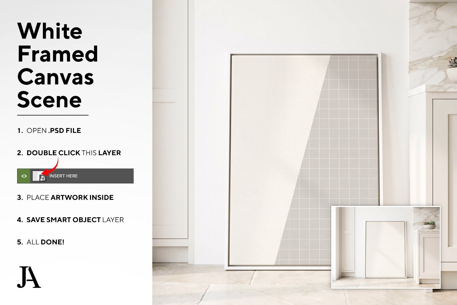 White Framed Canvas | DIN A PSD — image 4
