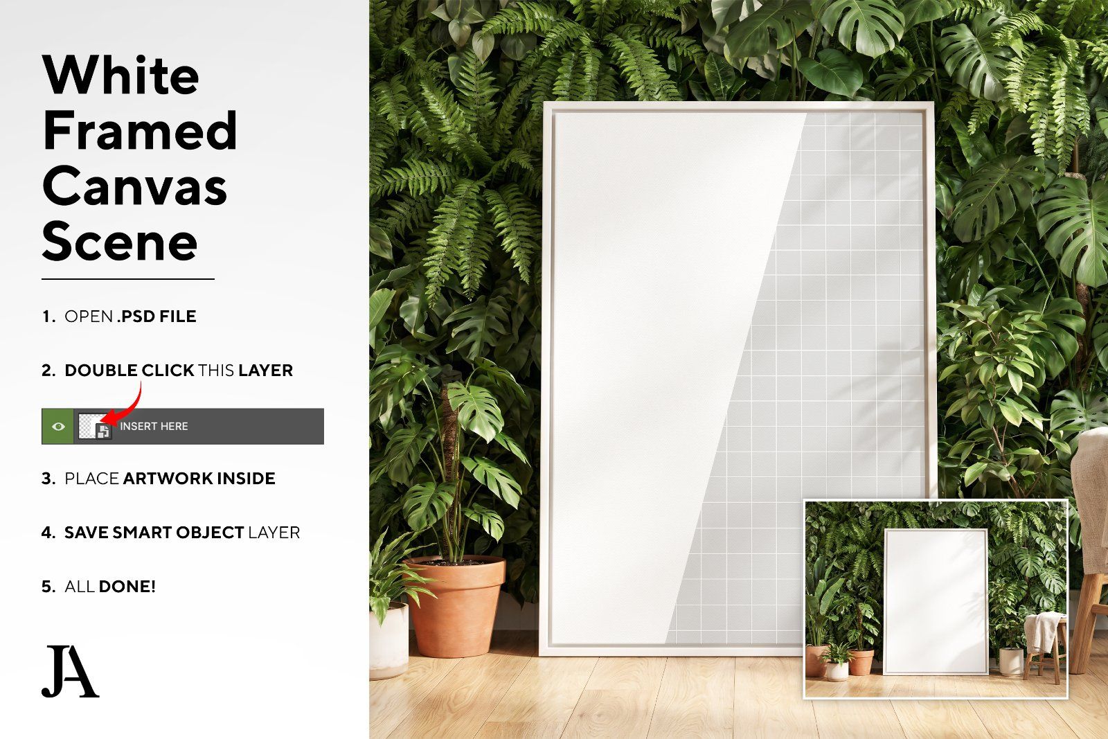 White Framed Canvas | DIN A PSD