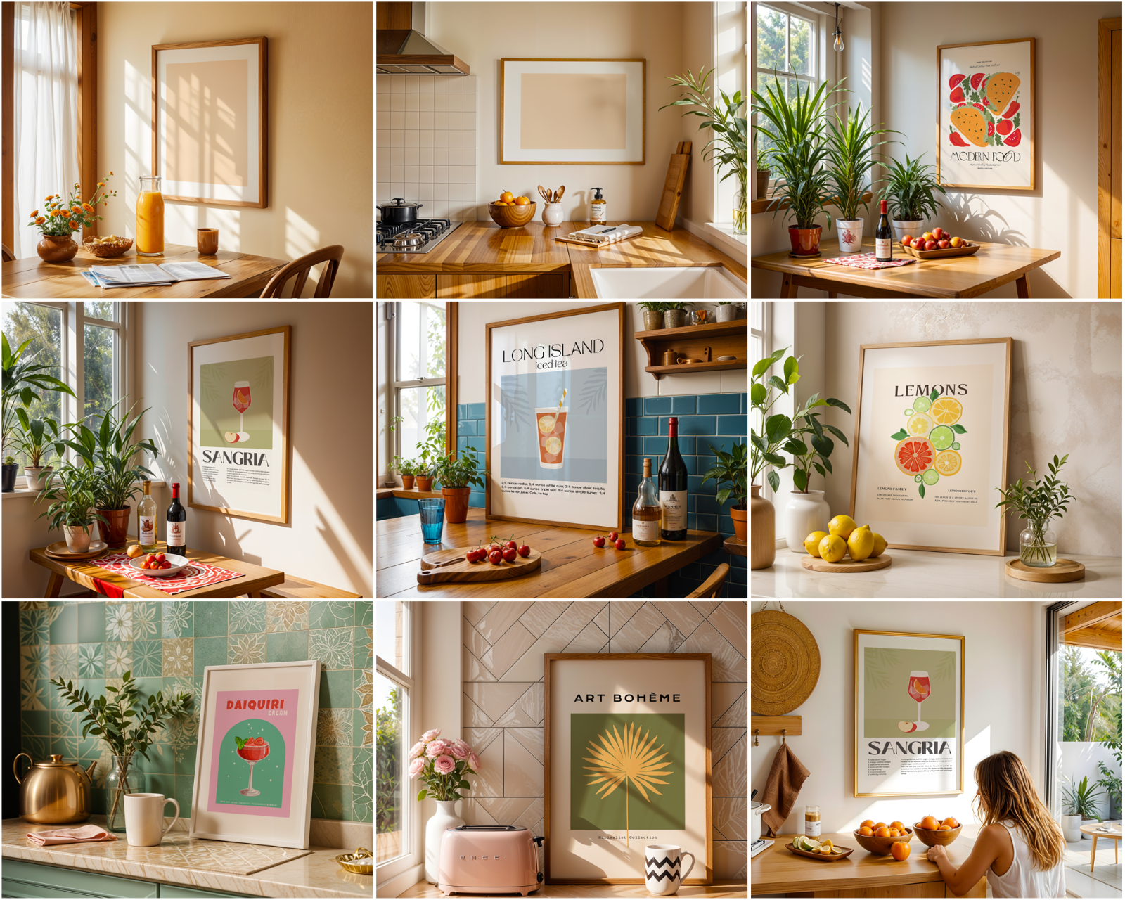 35 Kitchen Frames Mockup PSD Bundle