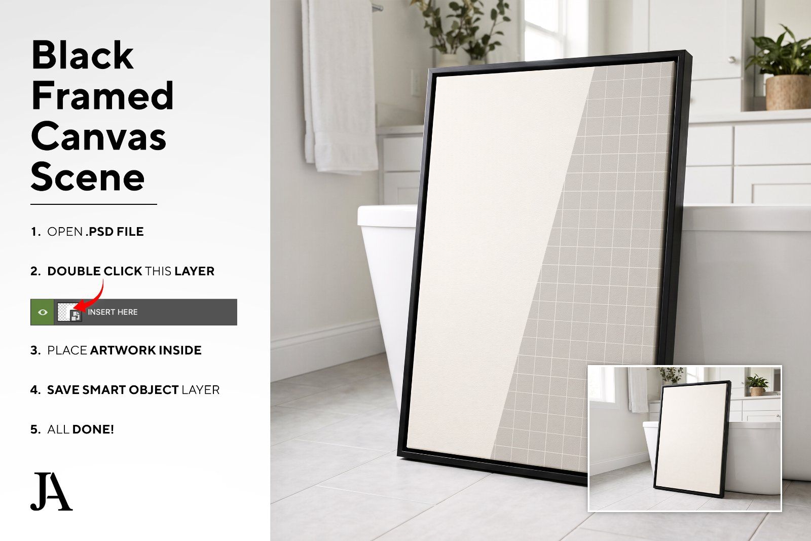 Black Framed Canvas | 2x3 Ratio PSD