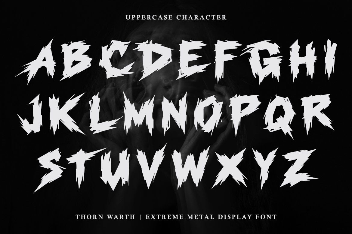 THORN WARTH – Extreme Metal Display Font | Brutal Death Metal & Dark Fantasy Typeface — image 3