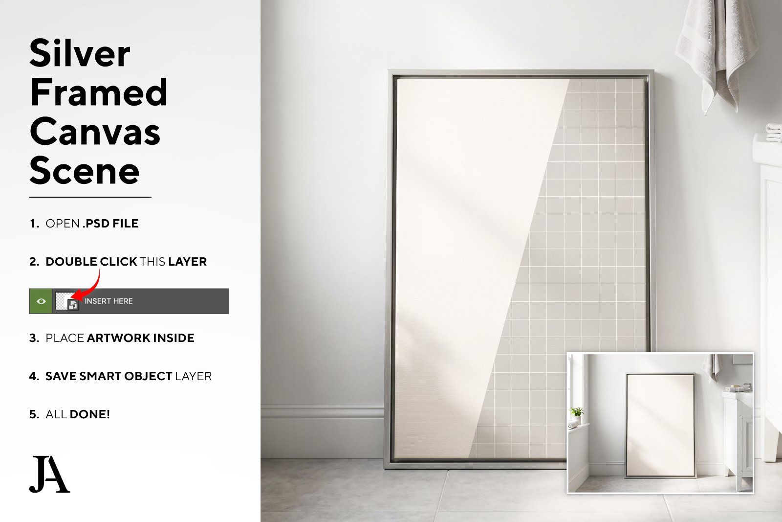 Silver Framed Canvas | 2x3 Ratio PSD — image 4