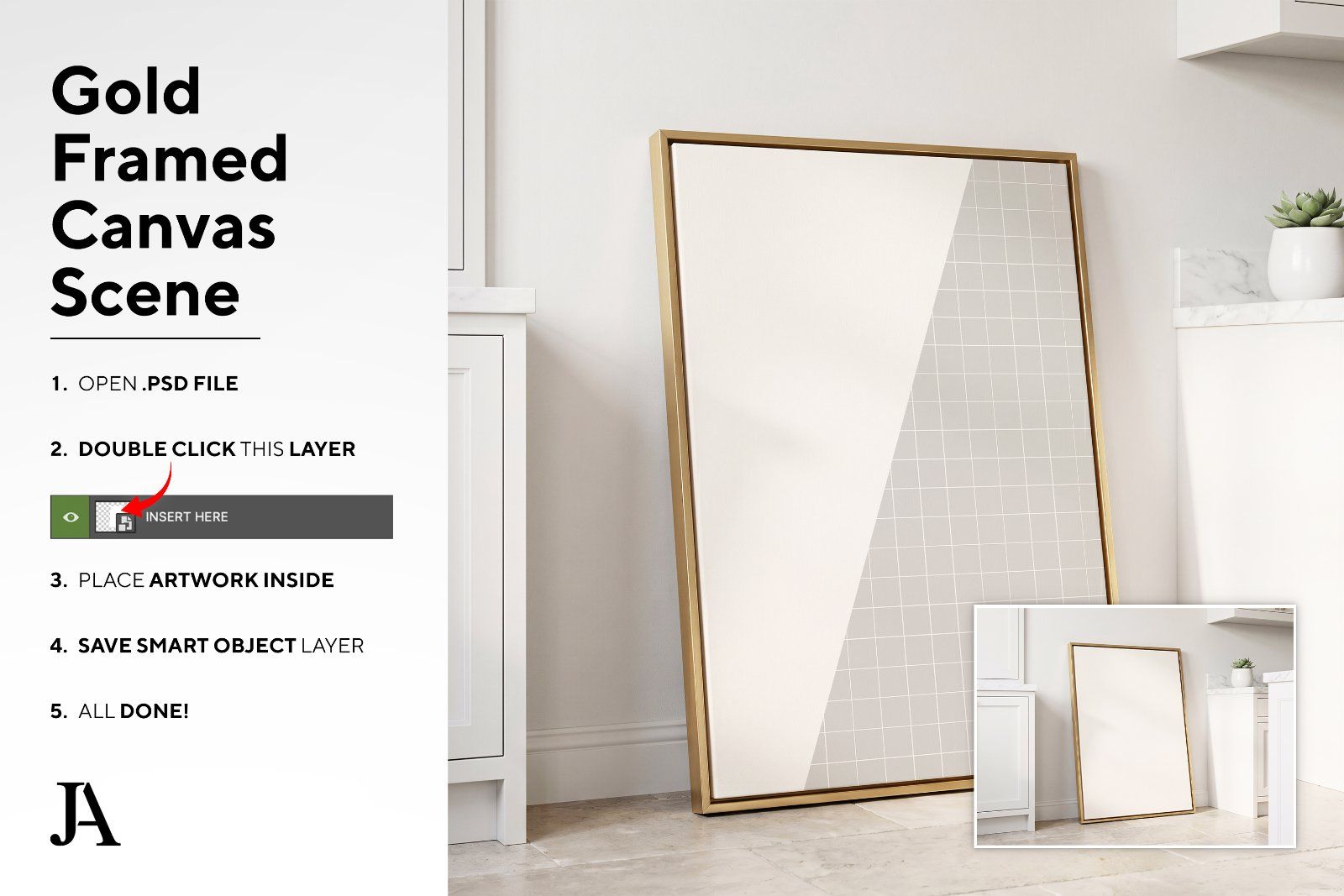 Gold Framed Canvas | 2x3 Ratio PSD — image 4