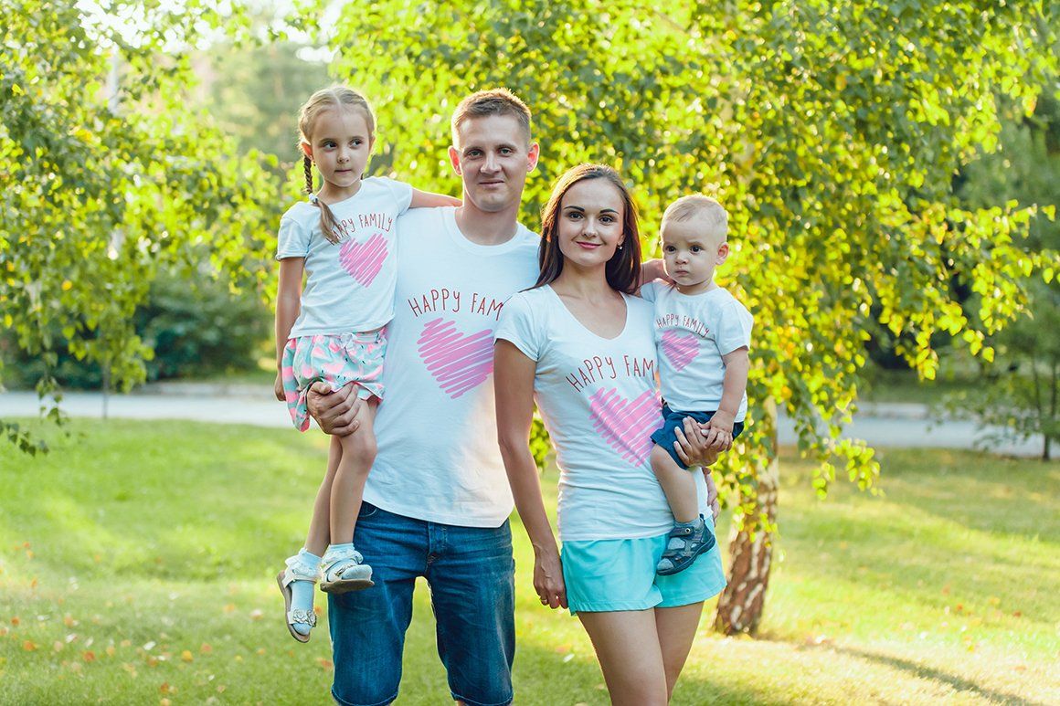 Happy Family T-Shirt Mock-Up