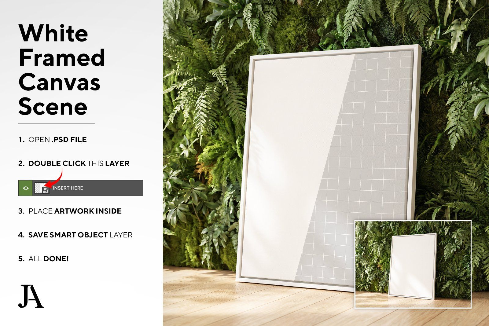 White Framed Canvas | DIN A PSD — image 4