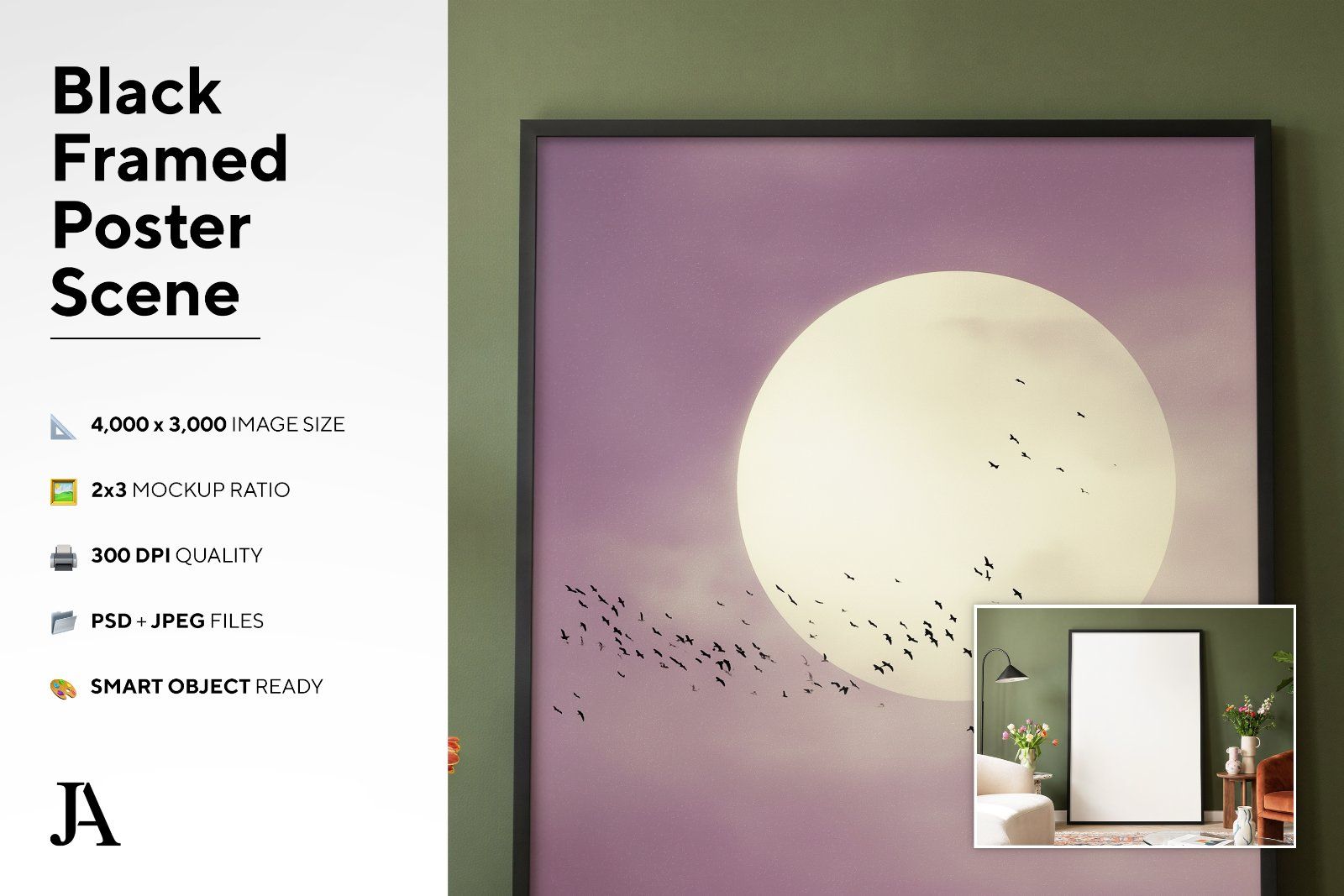 Black Framed Poster | 2x3 Ratio PSD