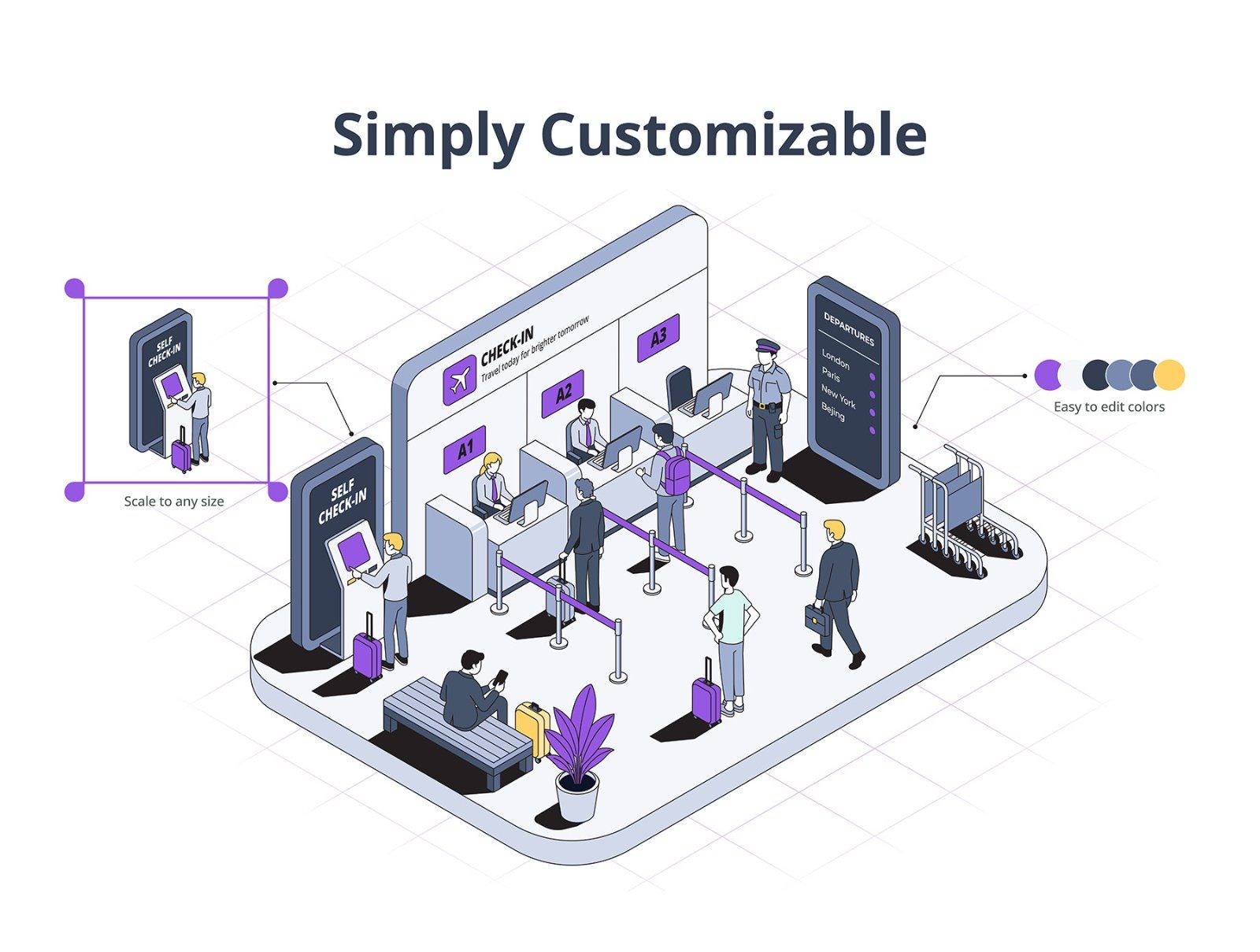 AirportFlow-Isometric Illustration System — image 3