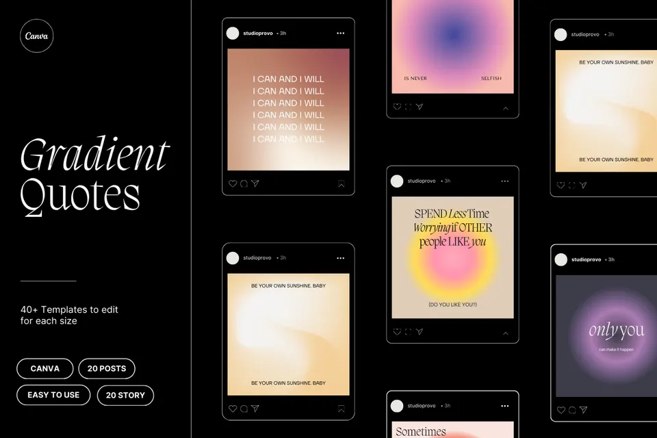 Gradient Quotes Canva Template
