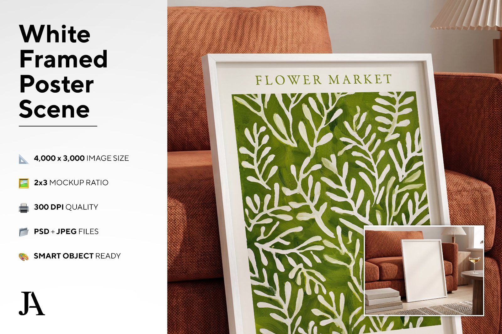 White Framed Poster | 2x3 Ratio PSD