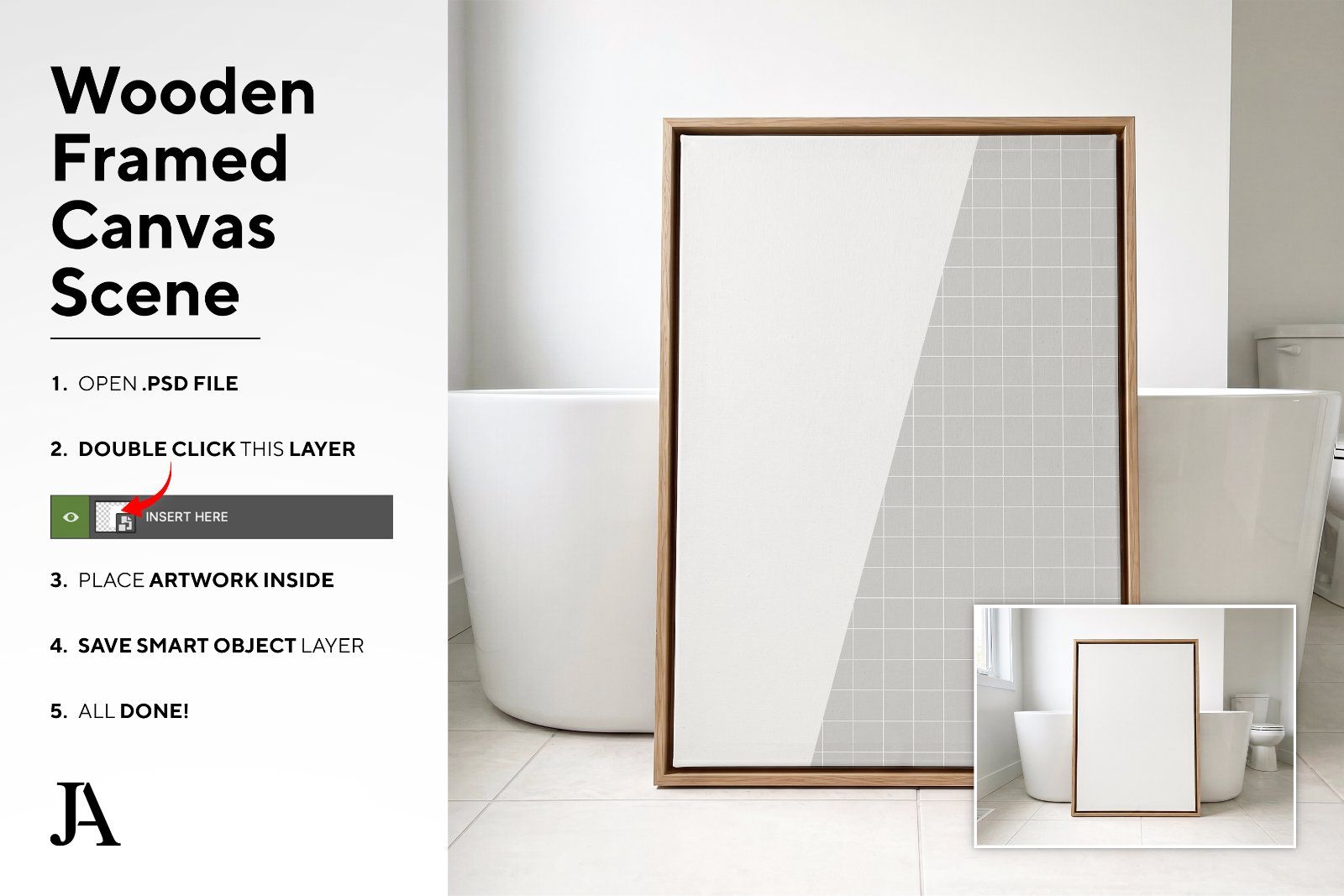Wooden Framed Canvas | DIN A PSD