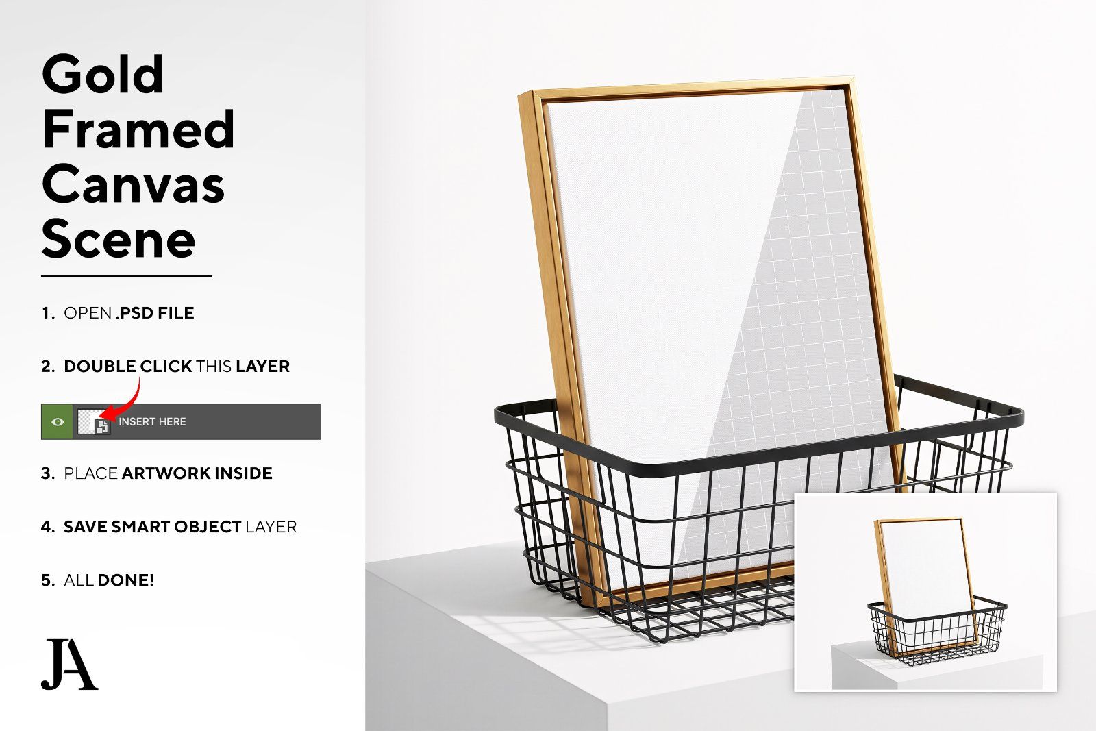 Gold Framed Canvas | 2x3 Ratio PSD — image 4