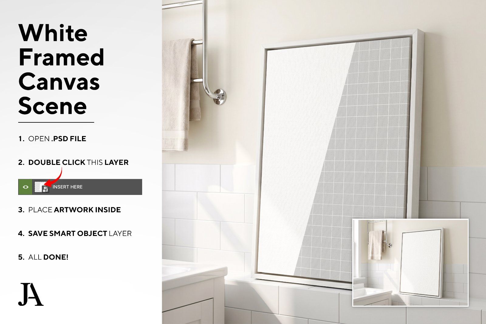 White Framed Canvas | 2x3 Ratio PSD