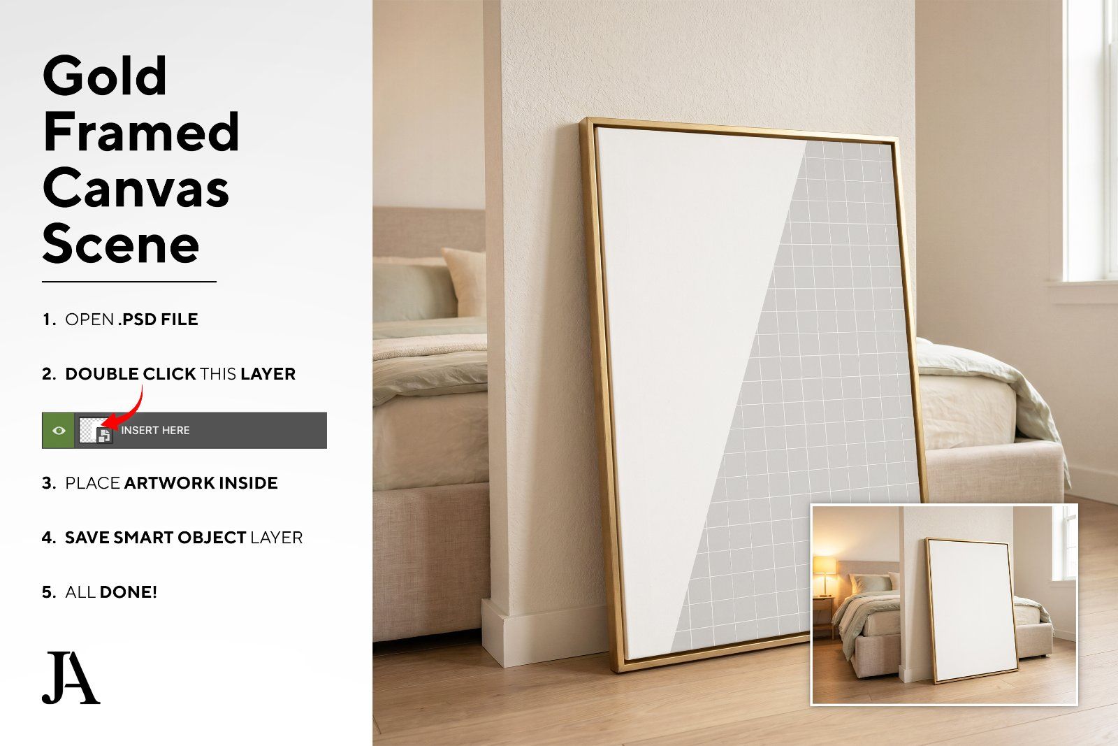 Gold Framed Canvas | 2x3 Ratio PSD — image 4