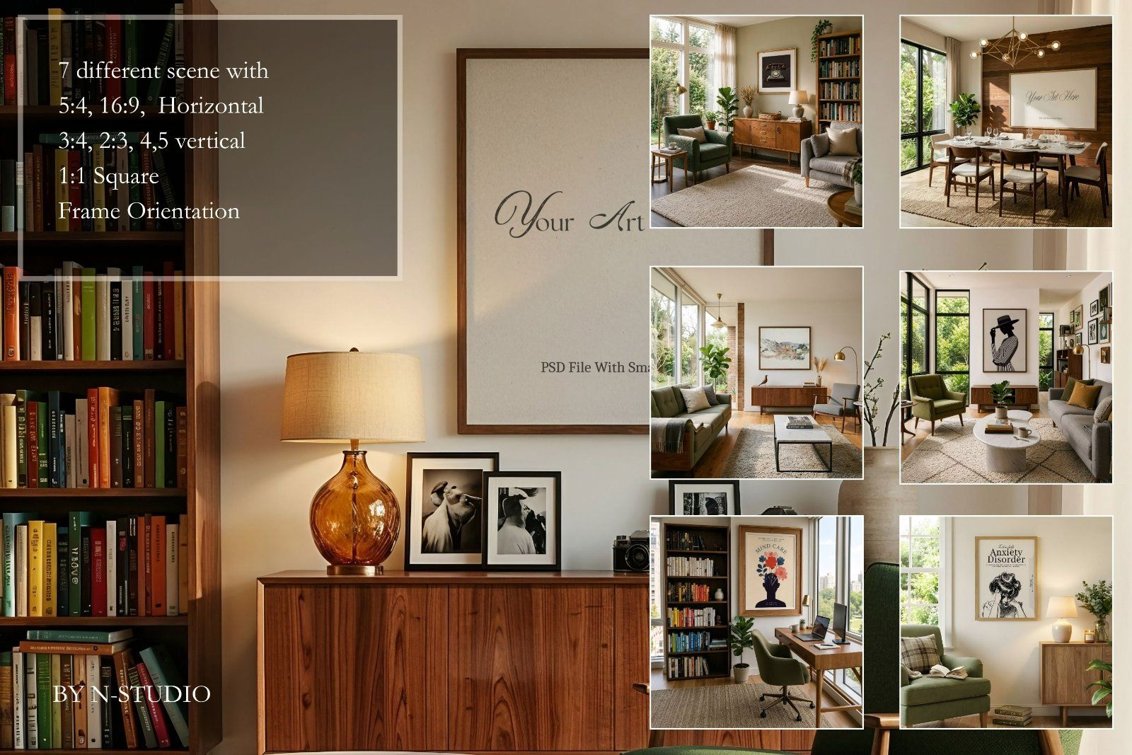 Modern Living Room Frame Mockup Bundle