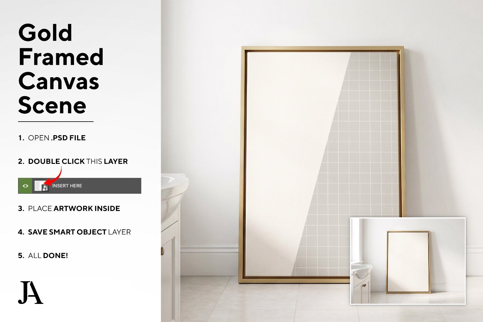 Gold Framed Canvas | 2x3 Ratio PSD — image 4