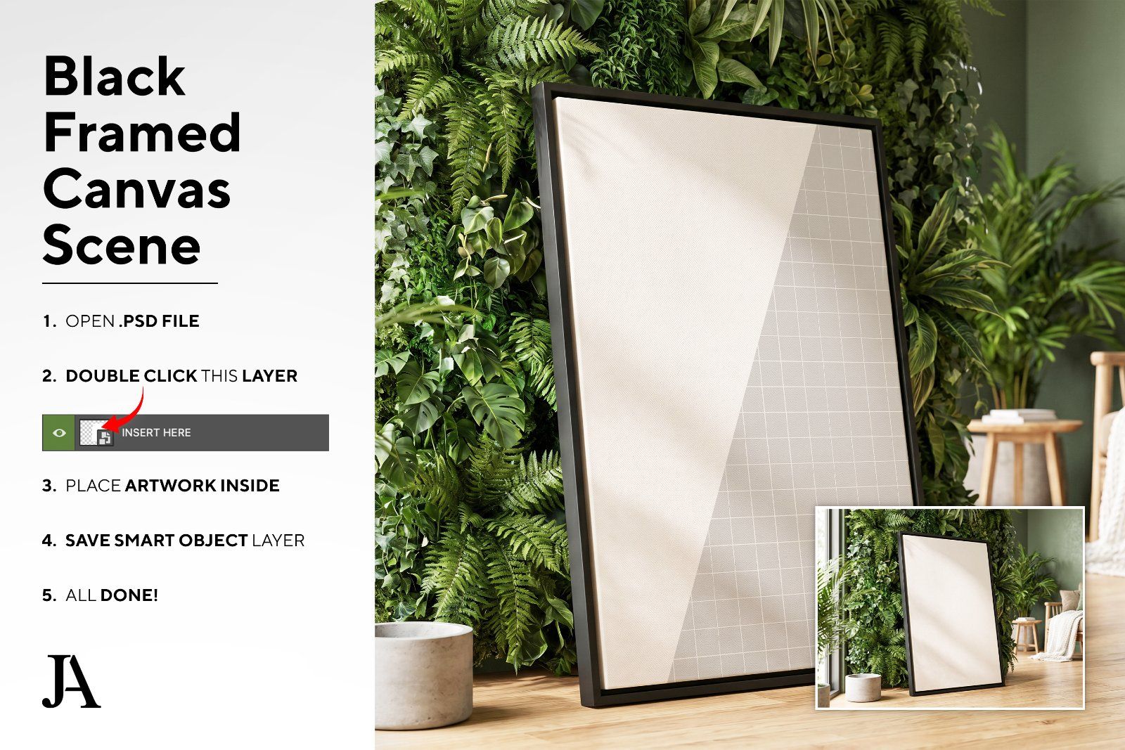 Black Framed Canvas | 2x3 Ratio PSD — image 4