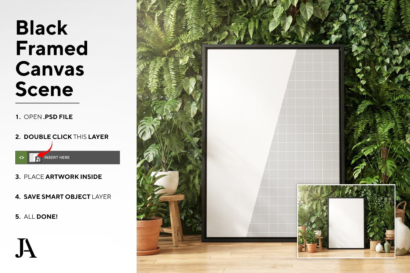 Black Framed Canvas | DIN A PSD