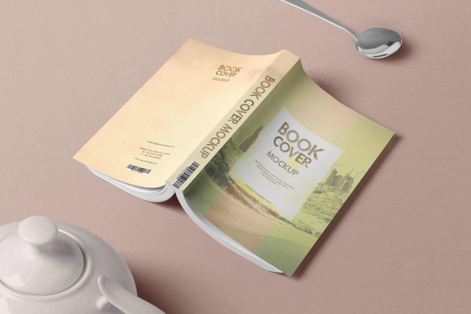 book cover mokup set 5 psd file