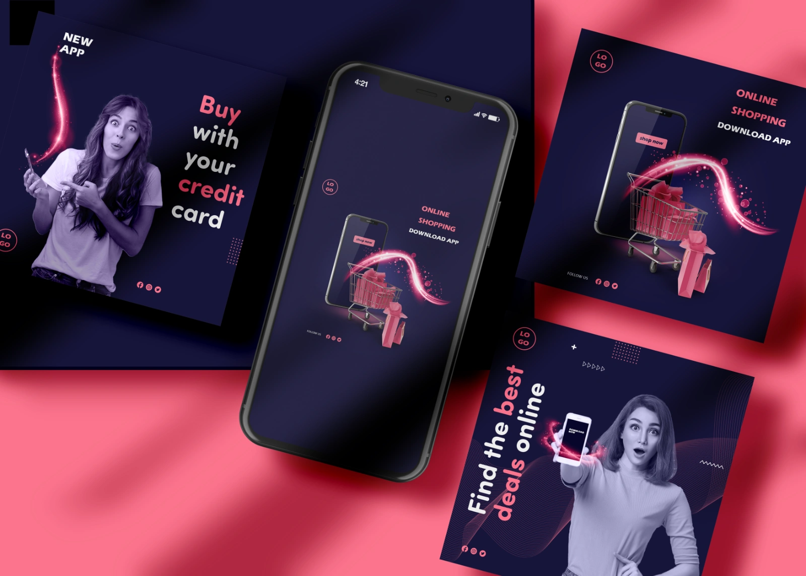 Online Shopping-APP-Social Media Template-025-22 — image 1
