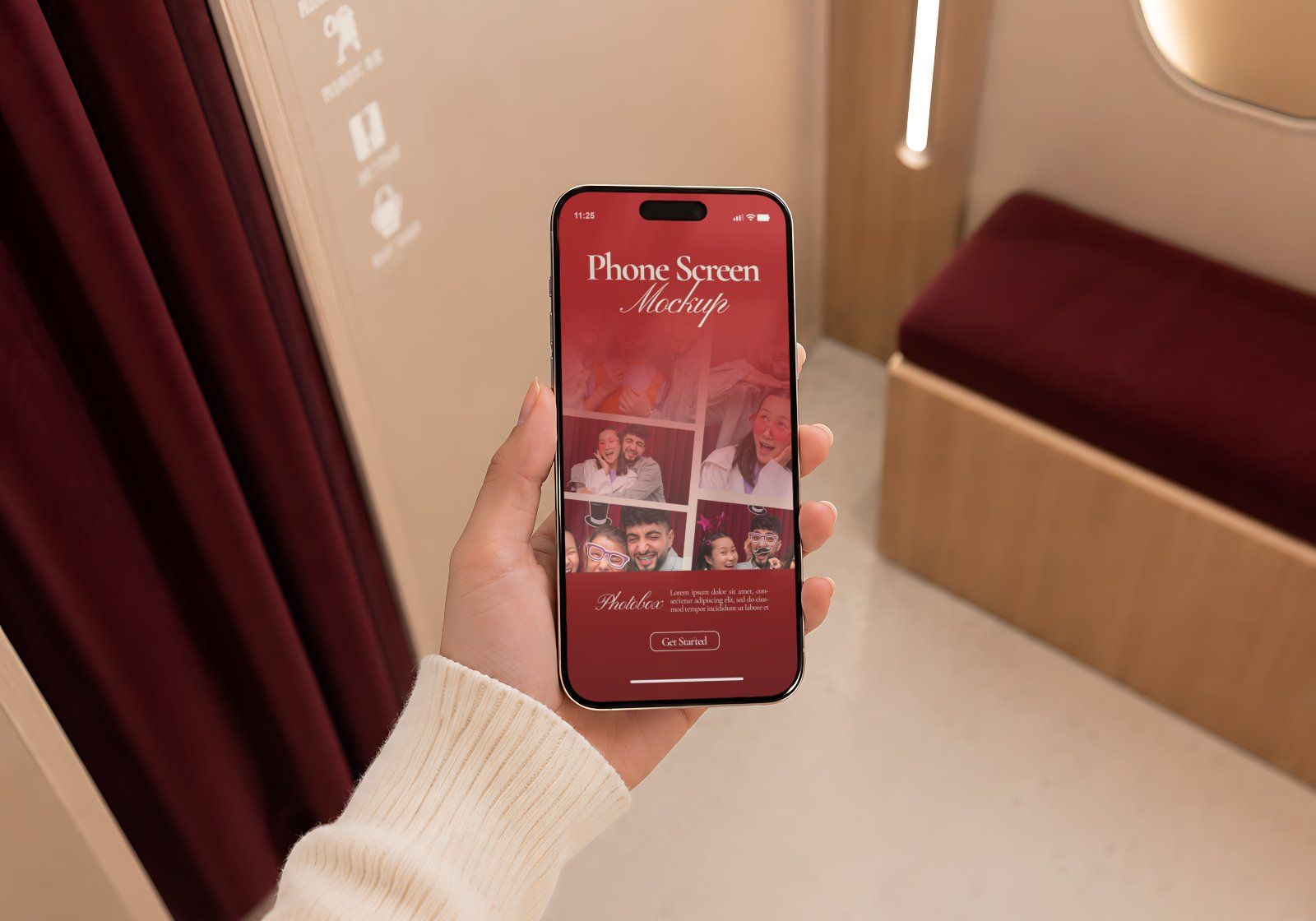 Premium Photo Box Rental Mockup Bundle – 15 Gen-Z PSD Scenes for Photobox Strips, Curtain Booths